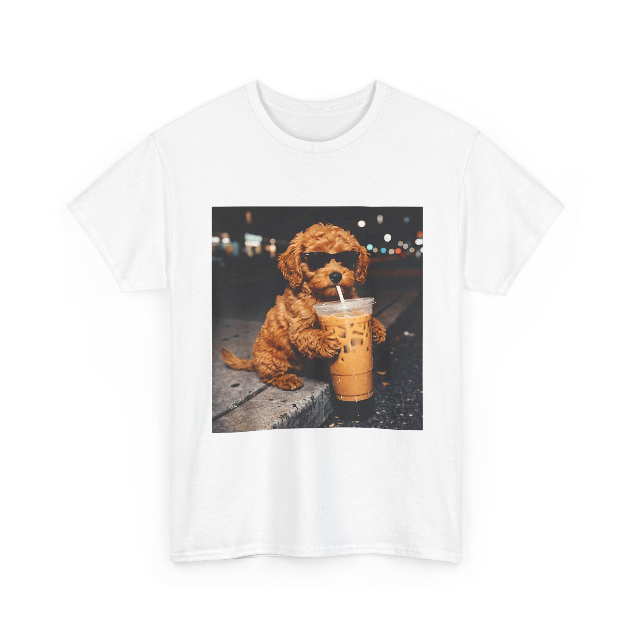 Puppy Drinking Iced Coffee T-Shirt
