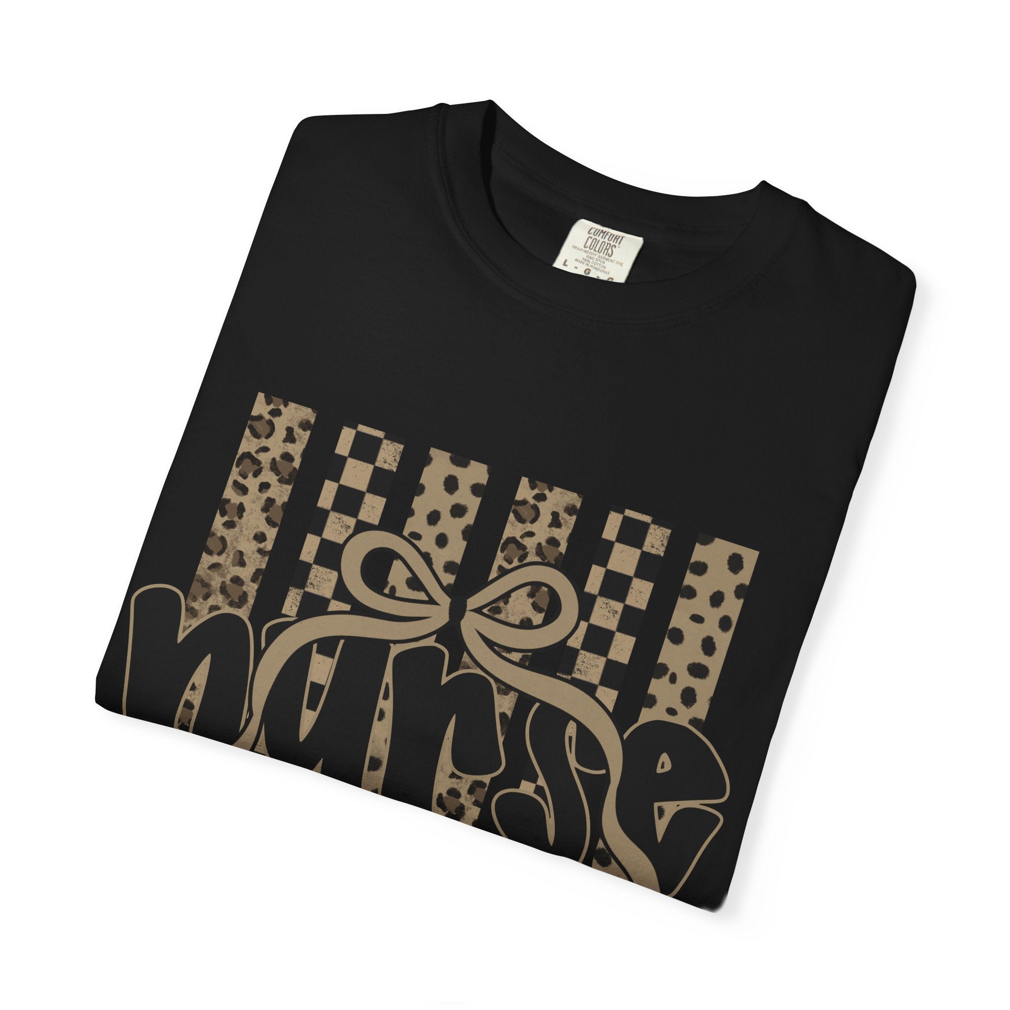 Nurse Leopard Stripes Graphic T-Shirt