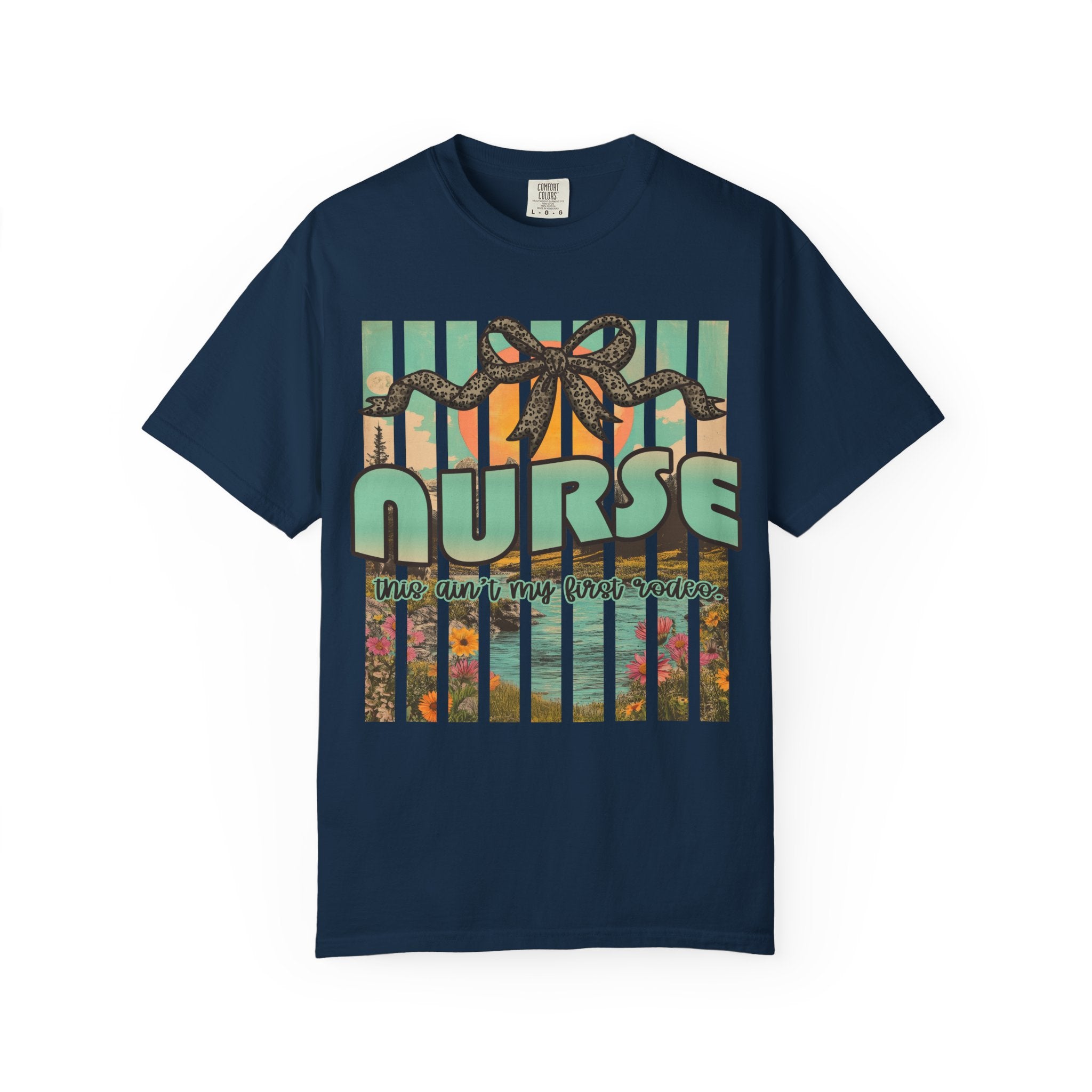 Nurse Floral Ribbon Graphic T-Shirt
