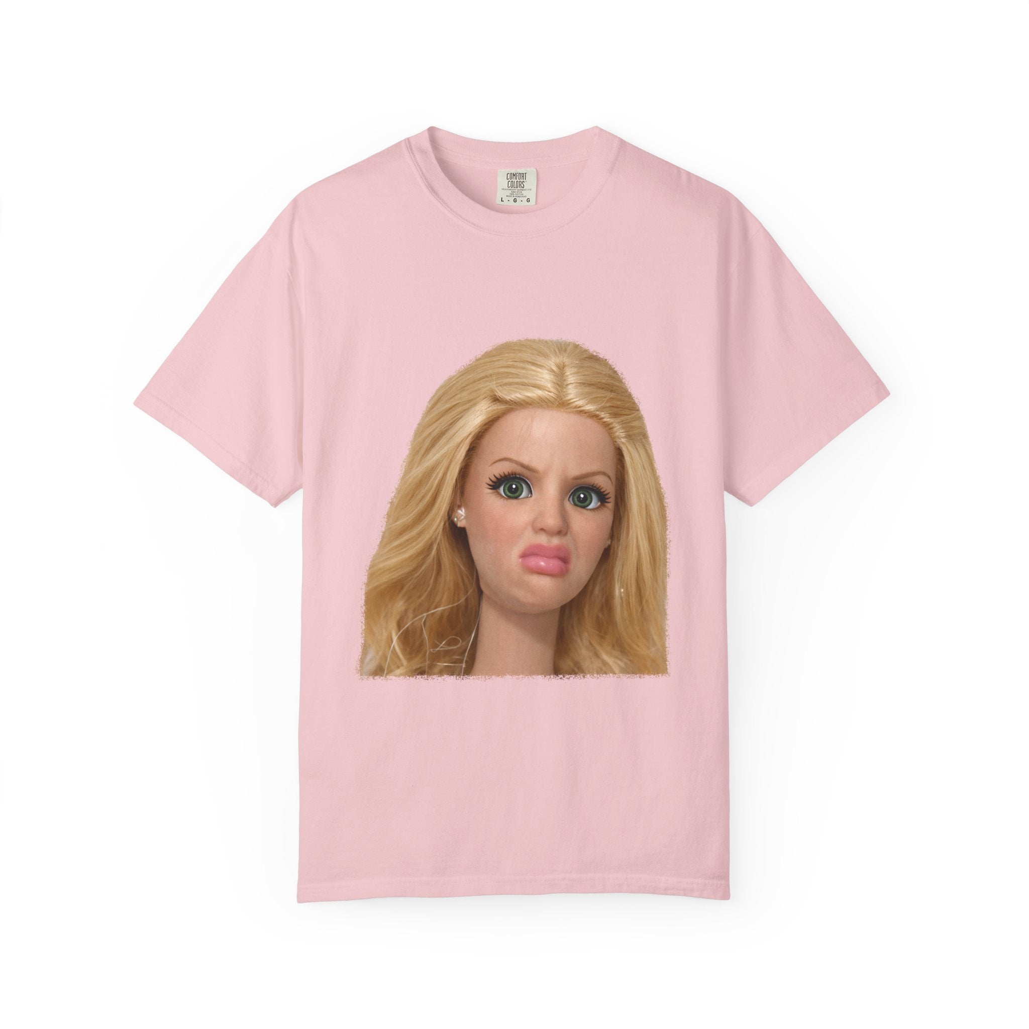 Funny Barbie Face Tee — Sassy Doll Expression Graphic T-Shirt