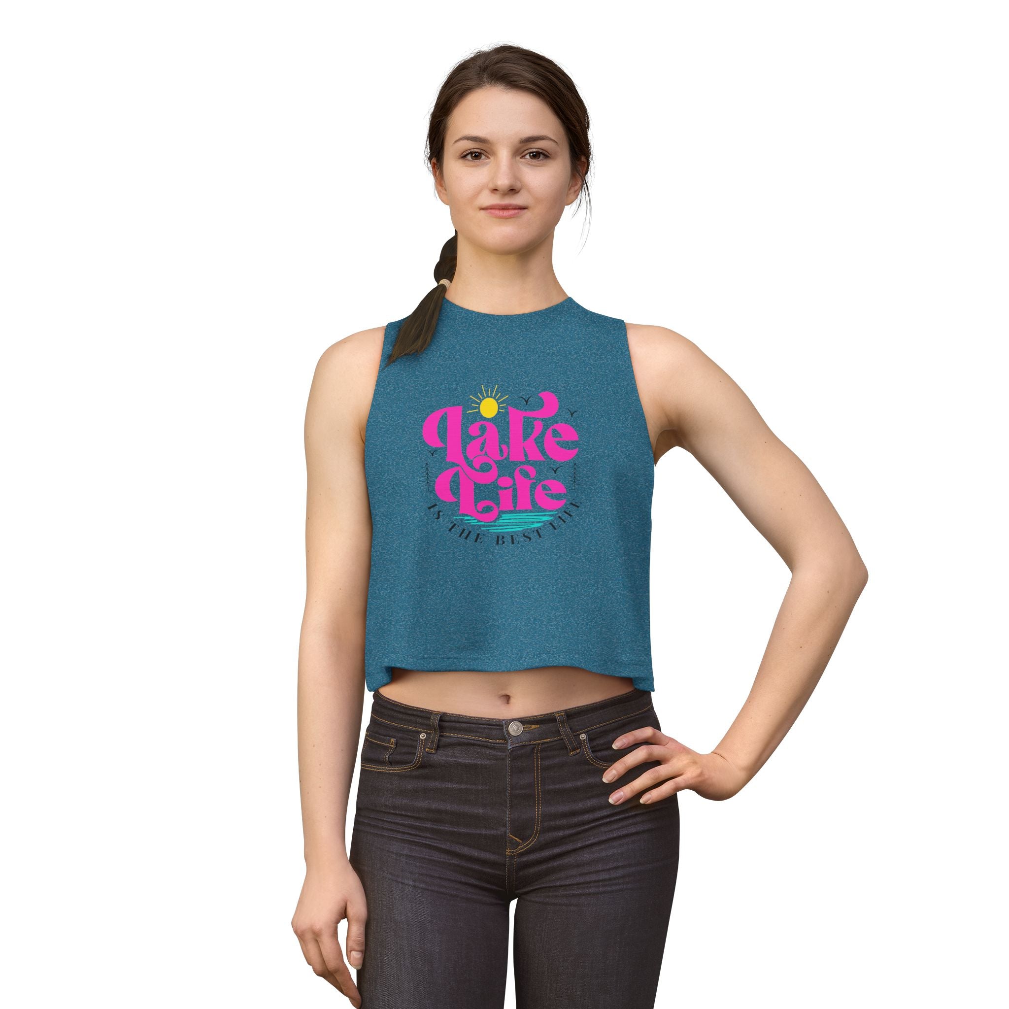 Lake Life Crop Top — "Lake Life is the Best Life" Retro Graphic