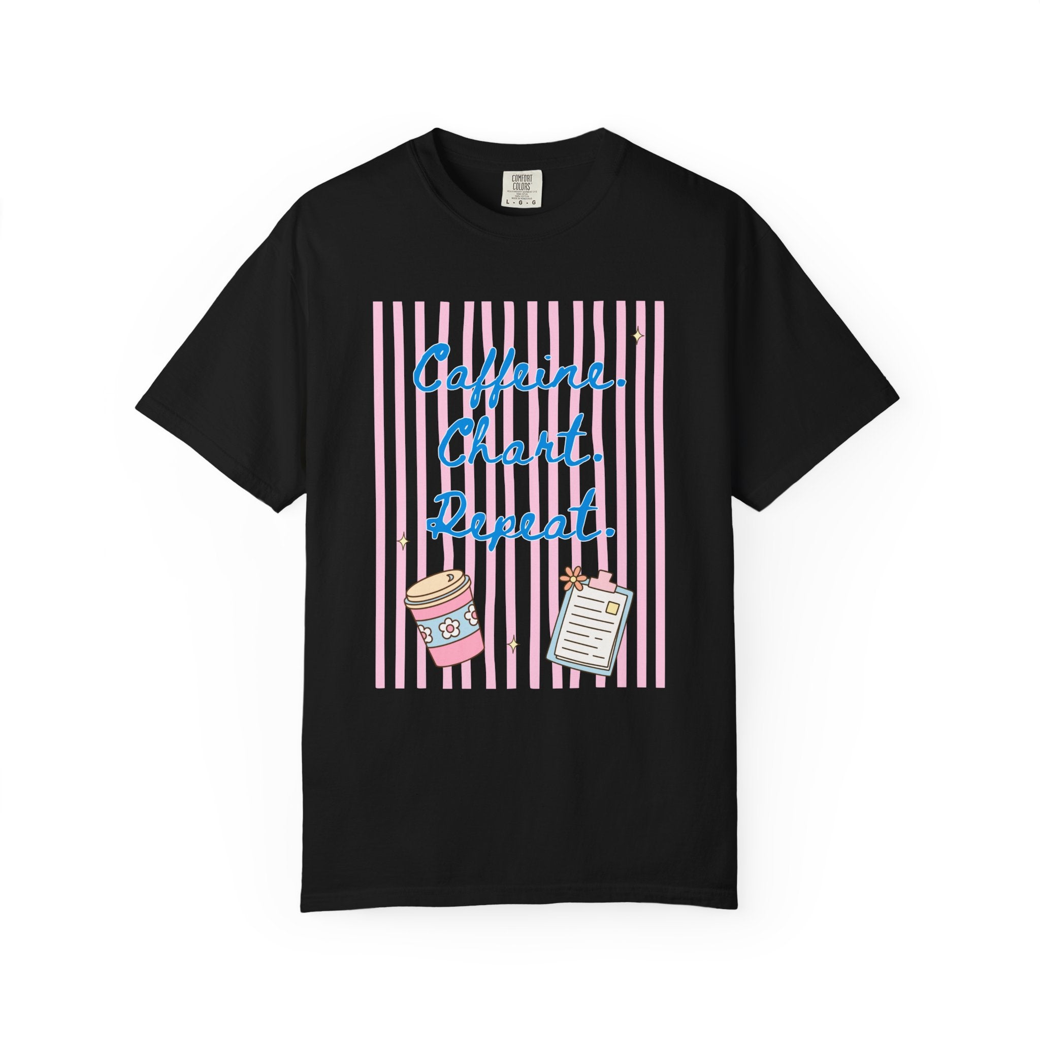 Caffeine. Chart. Repeat. T-Shirt