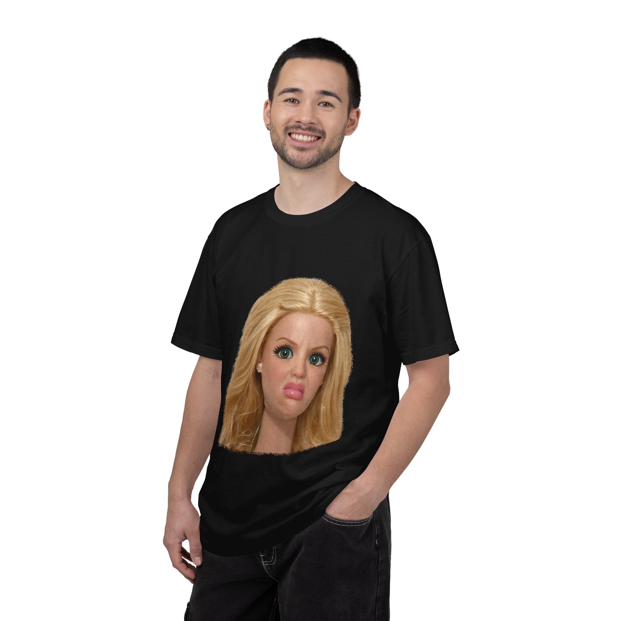 Funny Barbie Face Tee — Sassy Doll Expression Graphic T-Shirt