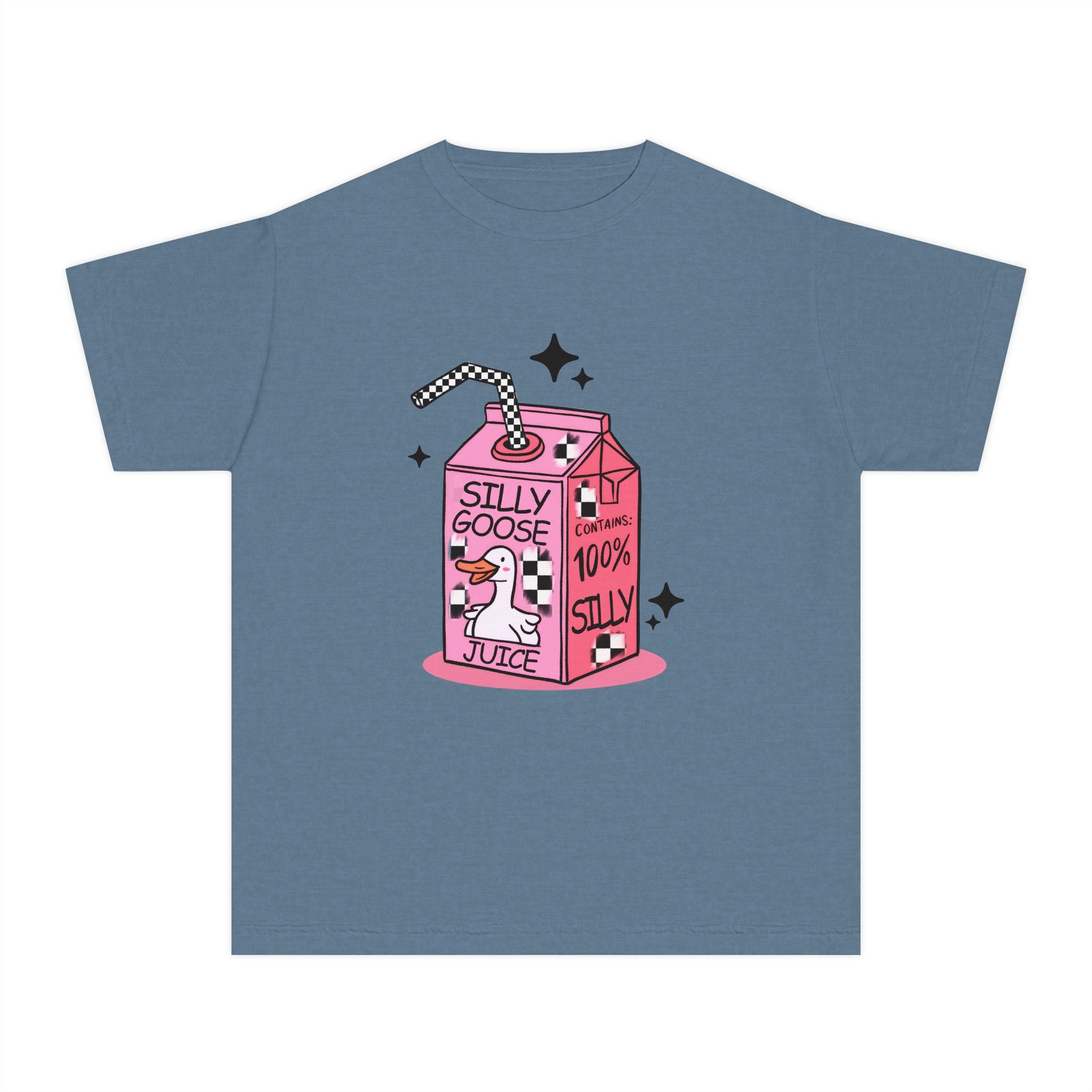 Youth Tee — 'Silly Goose Juice' Pink Milk Carton Kids Shirt