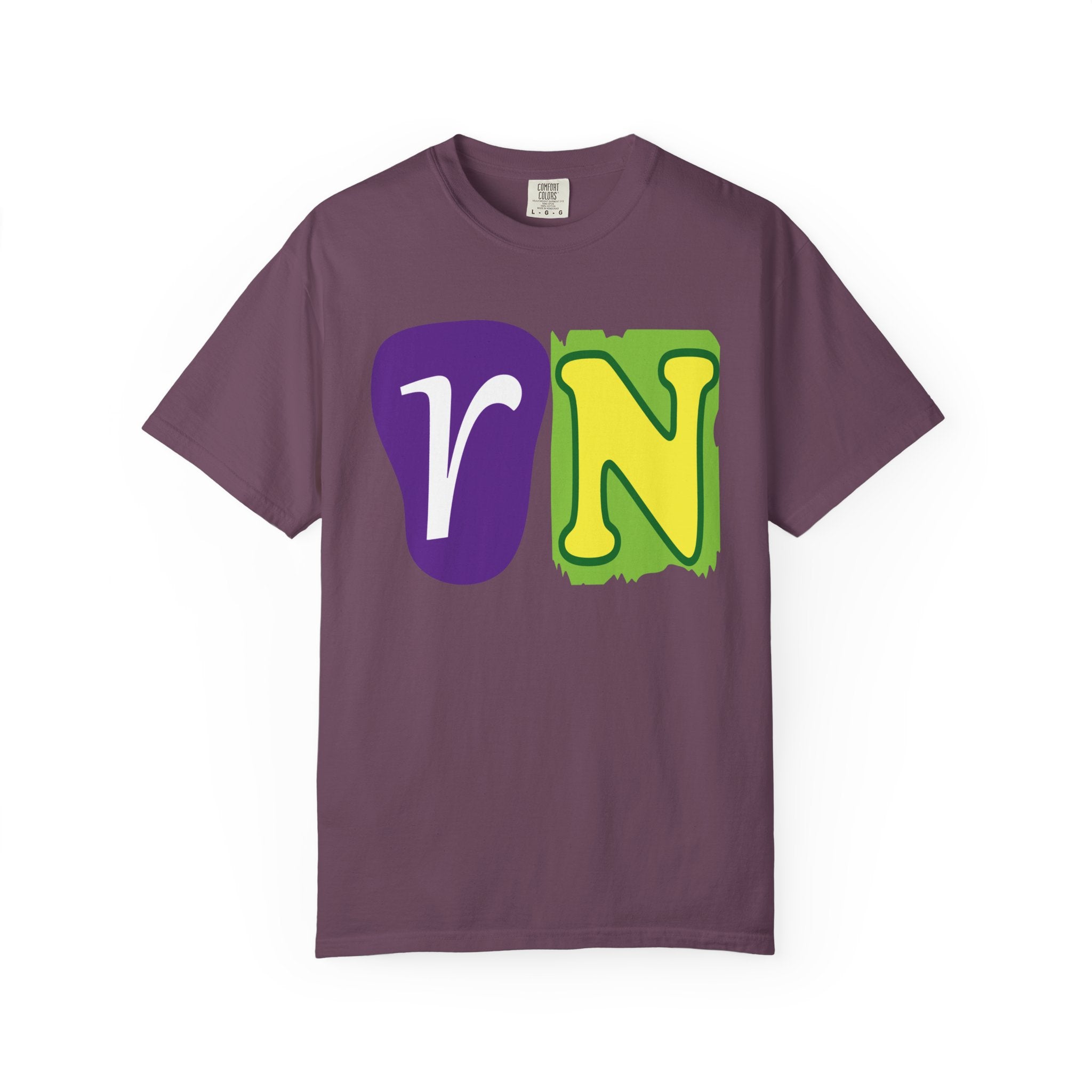 RN Block Letter T-Shirt — Playful Color-Block Initial Tee