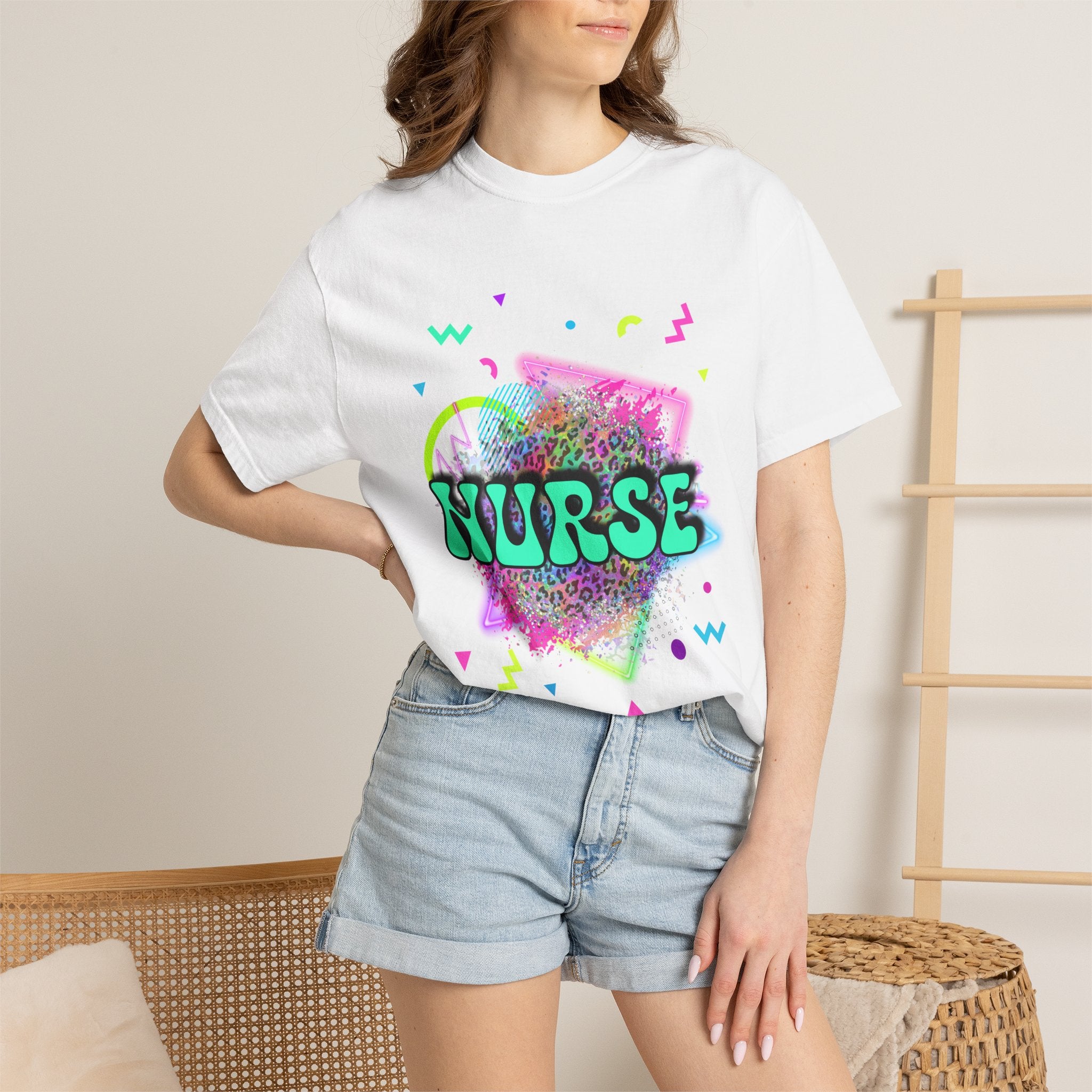 Nurse Retro Neon Graphic T-Shirt
