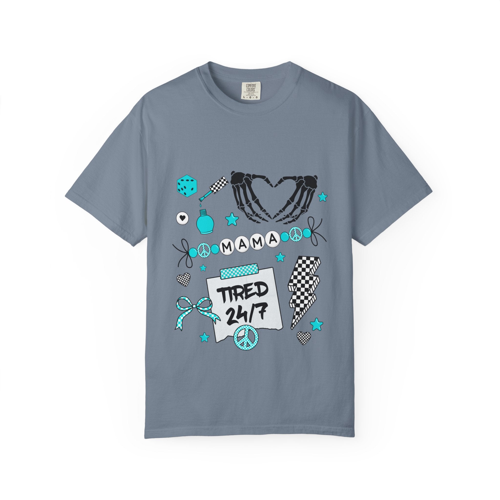 Mama T-Shirt — "Tired 24/7" Graphic Tee for Moms