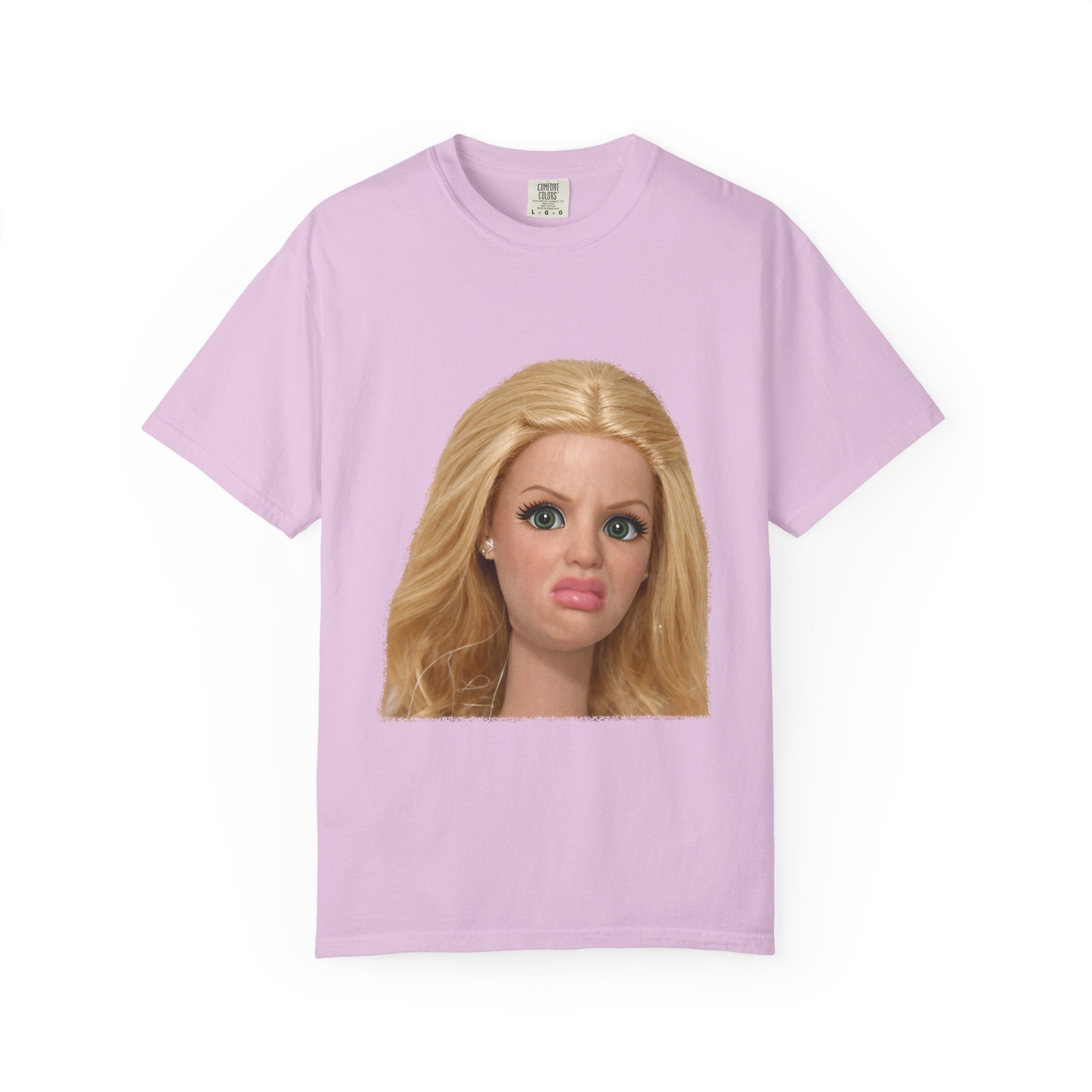 Funny Barbie Face Tee — Sassy Doll Expression Graphic T-Shirt