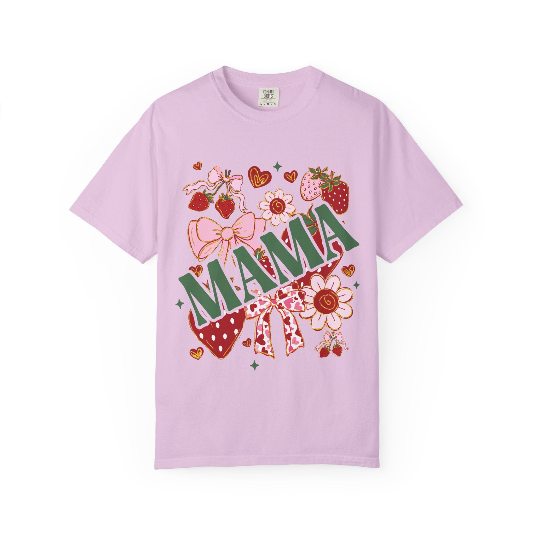 Mama Floral T‑Shirt — Retro Strawberry & Flower Mom Tee for Mother's Day