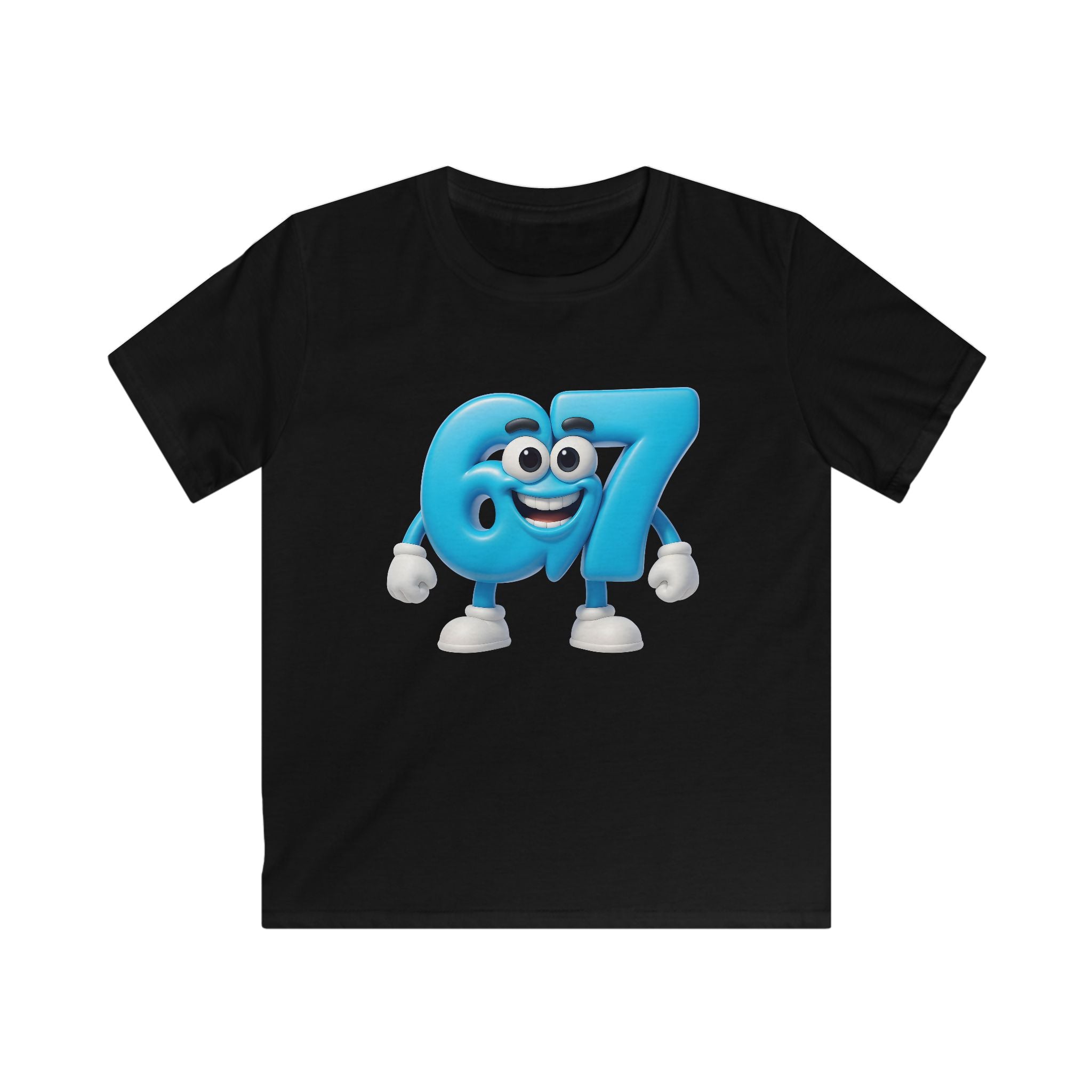 Kids Tee — Playful Blue '67' Character Birthday Shirt