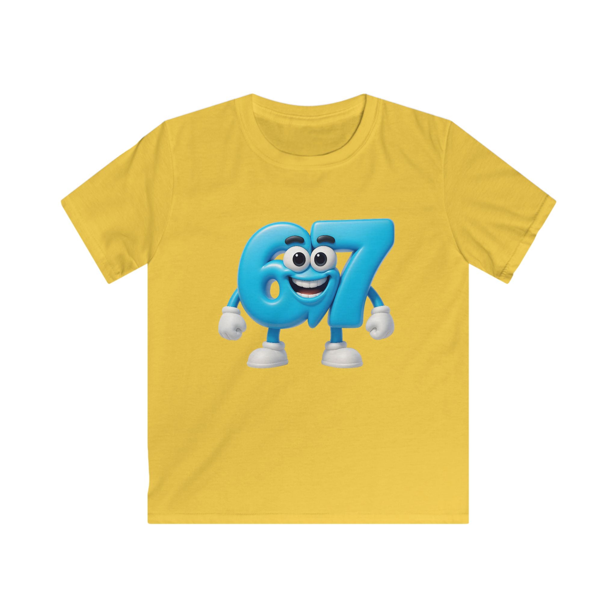 Kids Tee — Playful Blue '67' Character Birthday Shirt