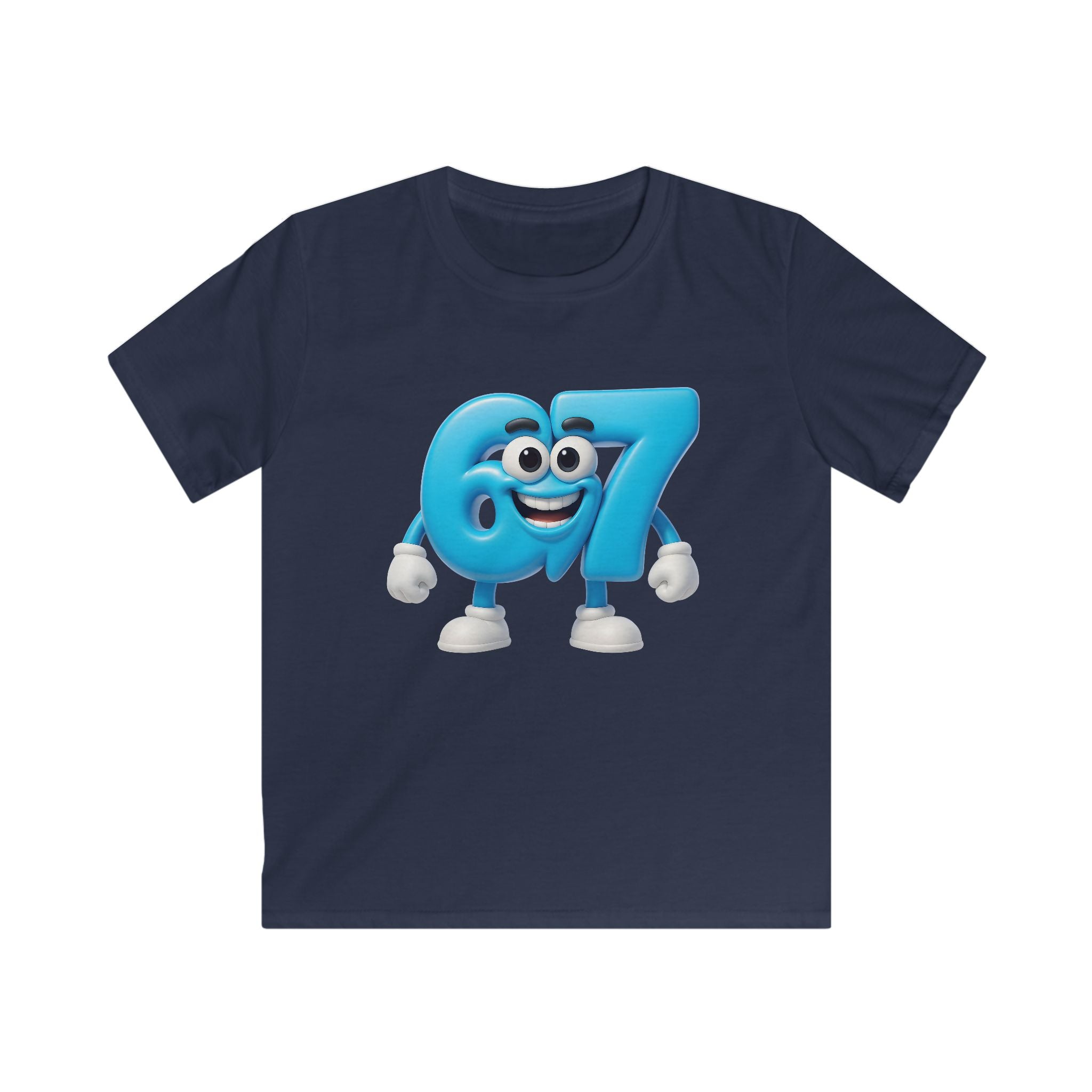 Kids Tee — Playful Blue '67' Character Birthday Shirt