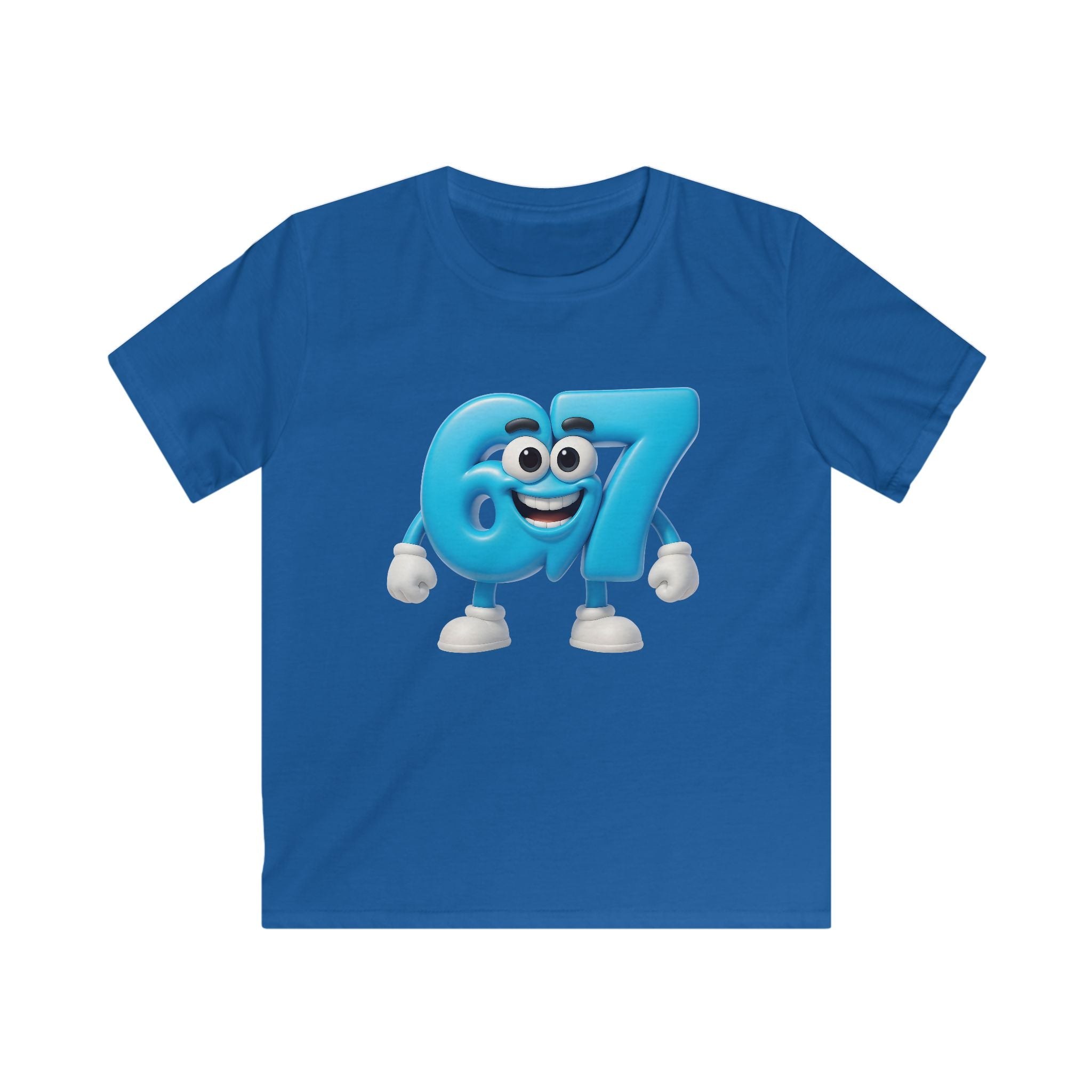 Kids Tee — Playful Blue '67' Character Birthday Shirt