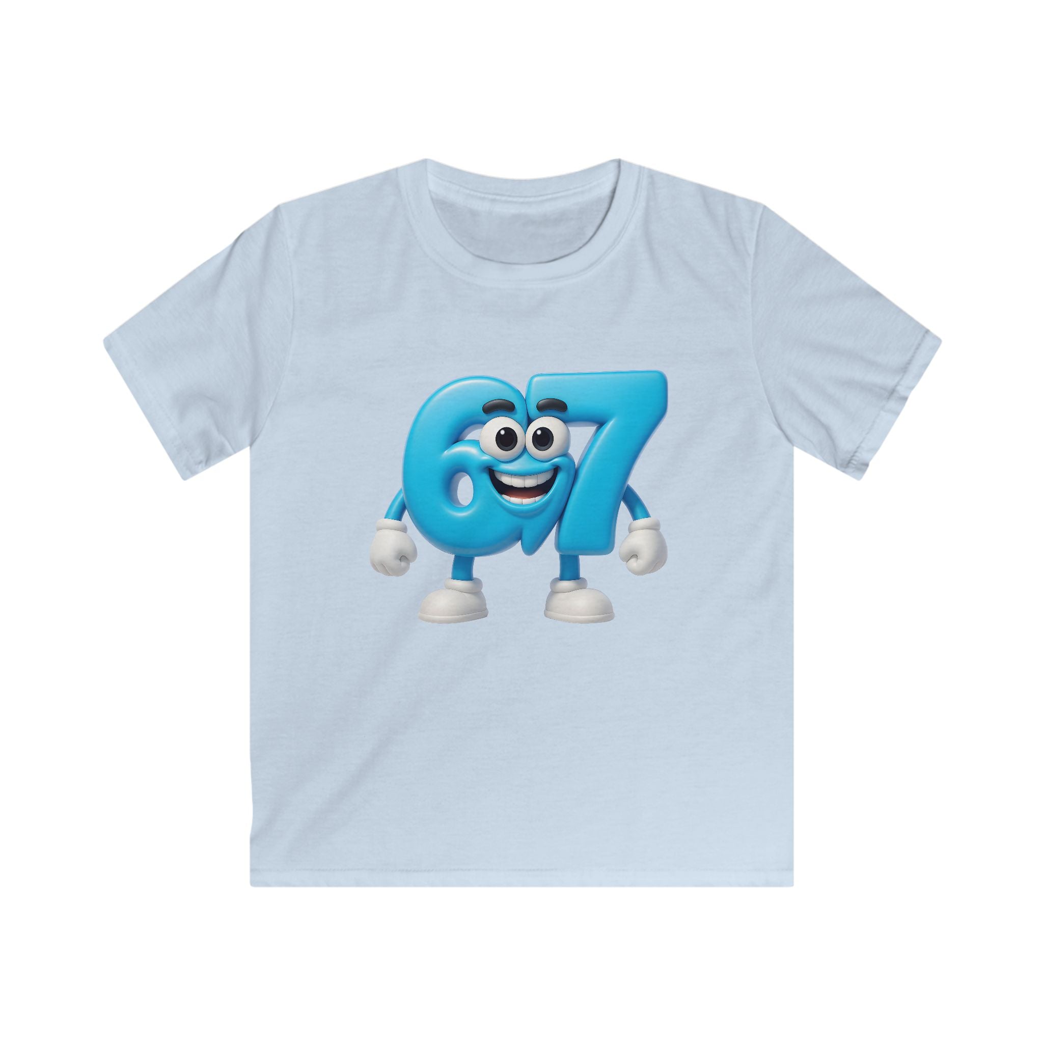 Kids Tee — Playful Blue '67' Character Birthday Shirt