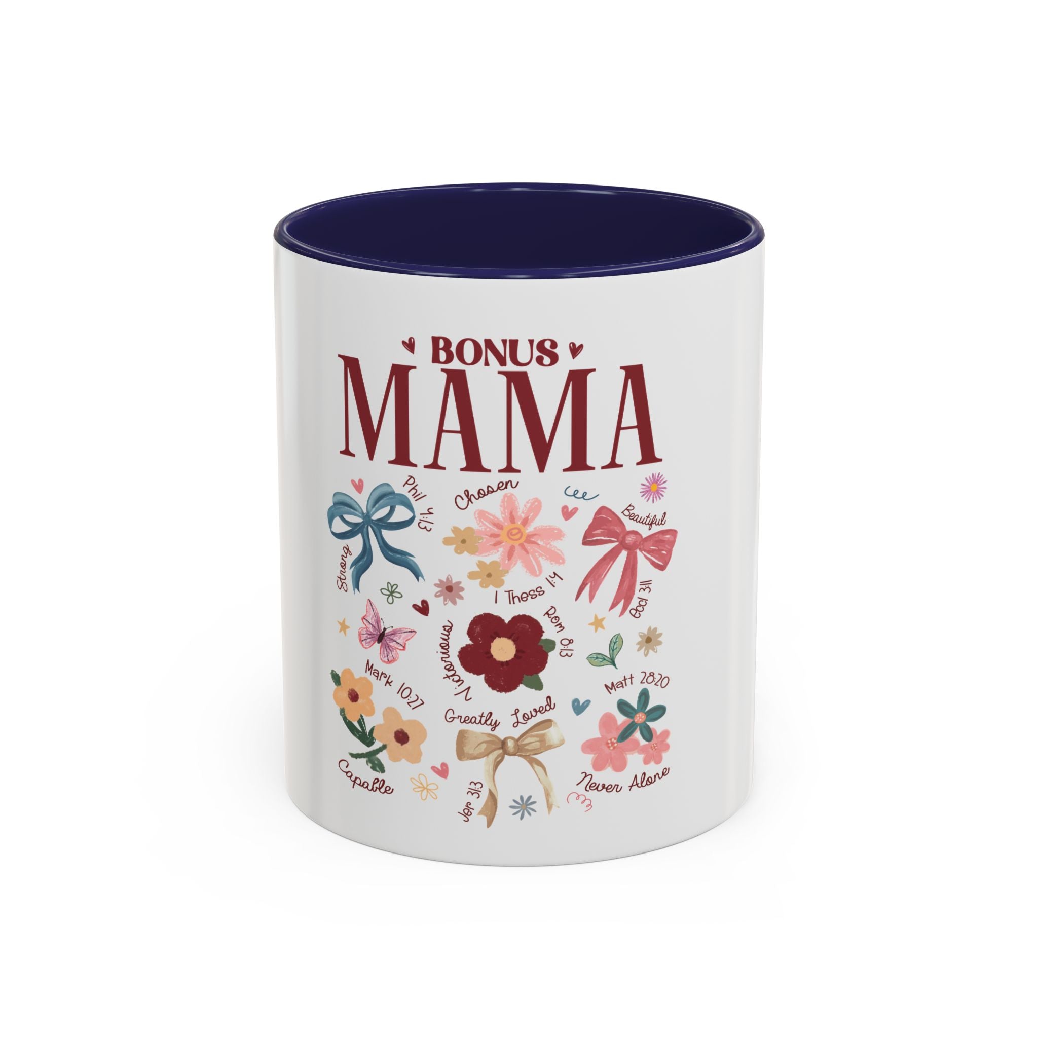 Bonus Mama Floral Coffee Mug – 11/15oz Accent Mug, Gift for Stepmom or Bonus Mom