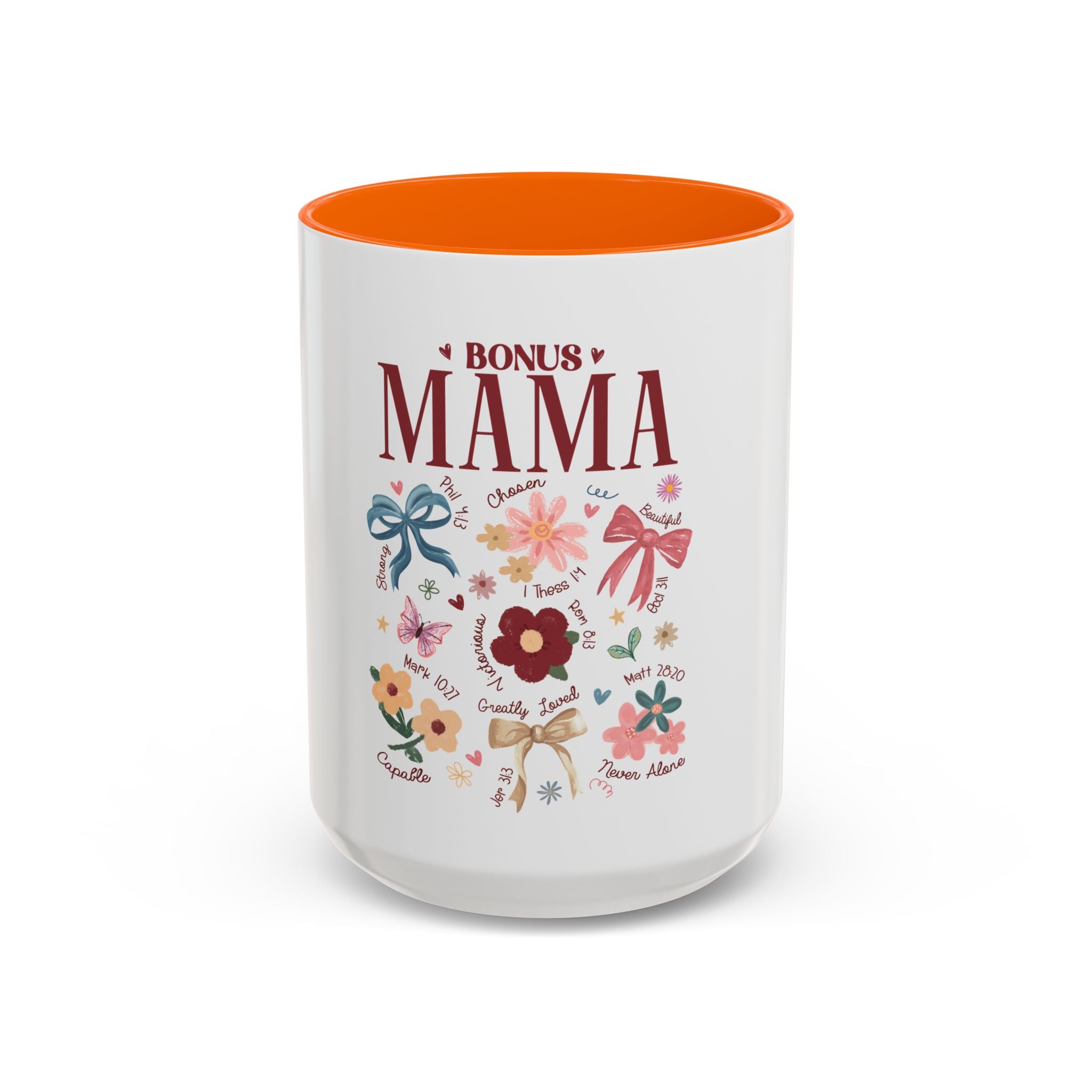 Bonus Mama Floral Coffee Mug – 11/15oz Accent Mug, Gift for Stepmom or Bonus Mom