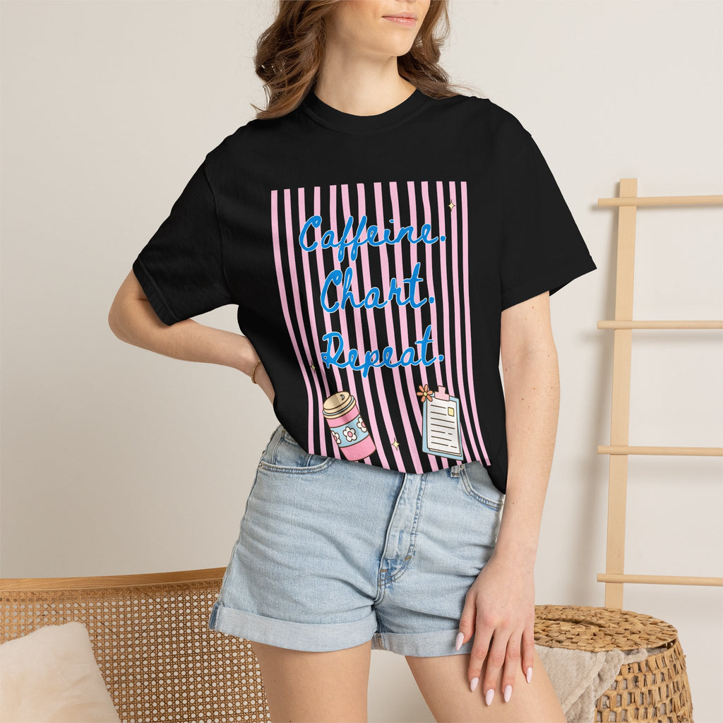 Caffeine. Chart. Repeat. T-Shirt
