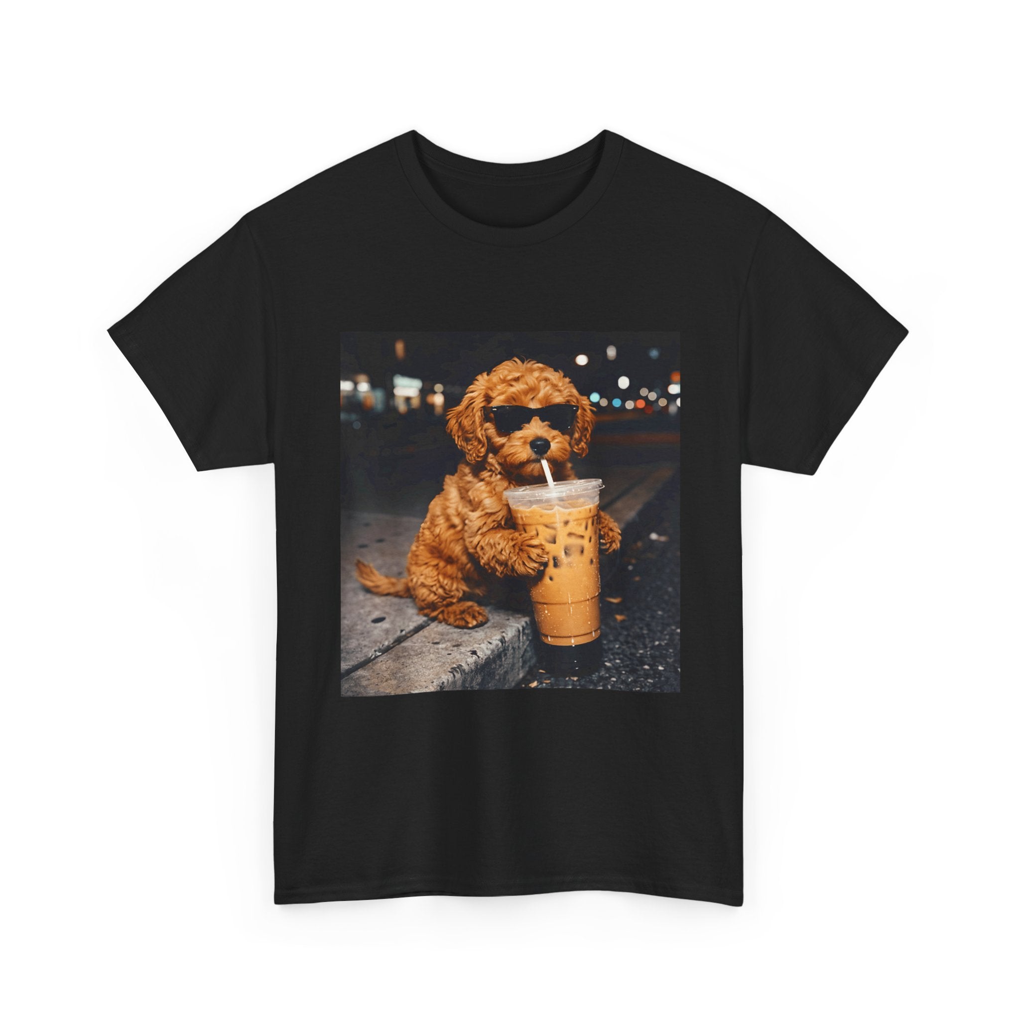 Puppy Drinking Iced Coffee T-Shirt