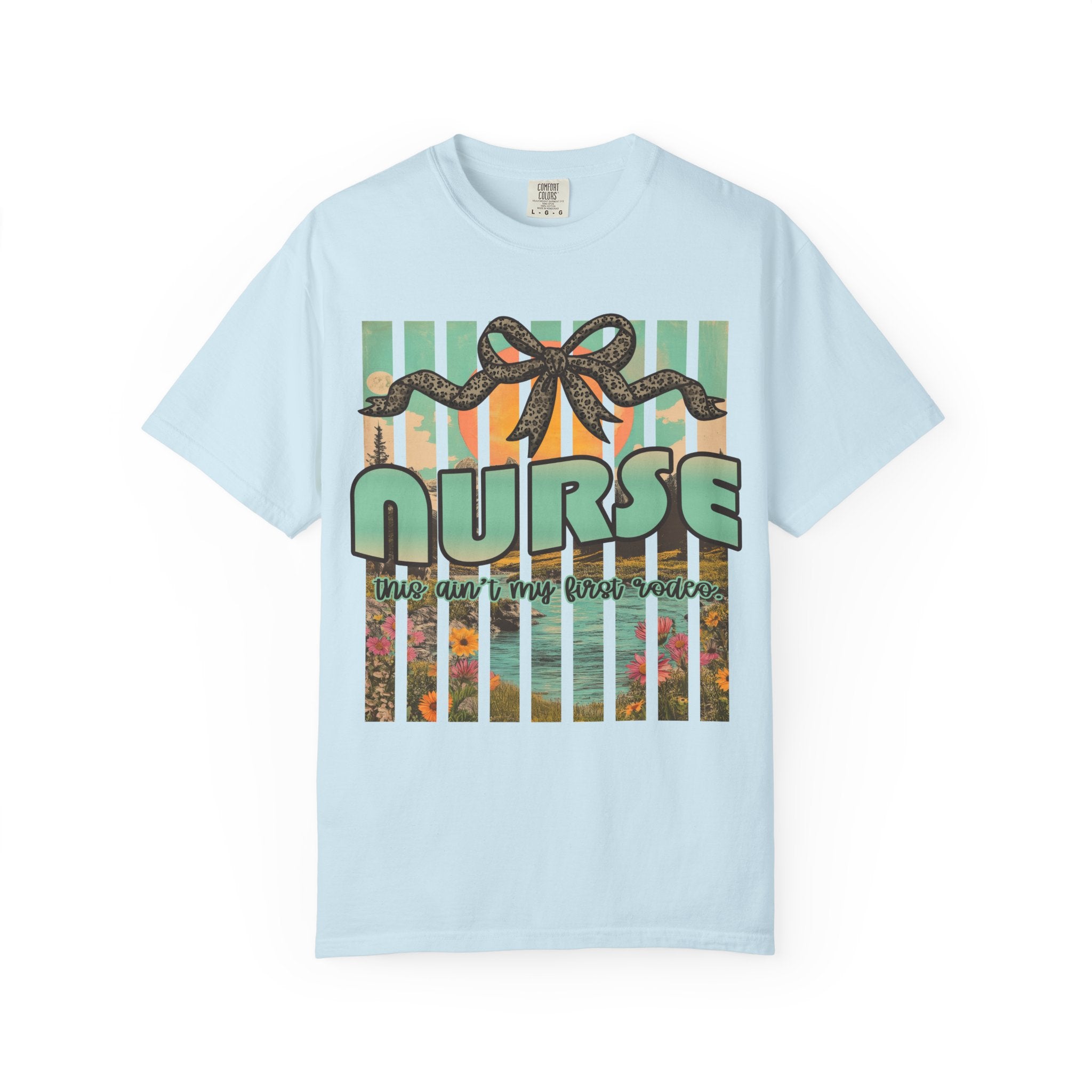 Nurse Floral Ribbon Graphic T-Shirt