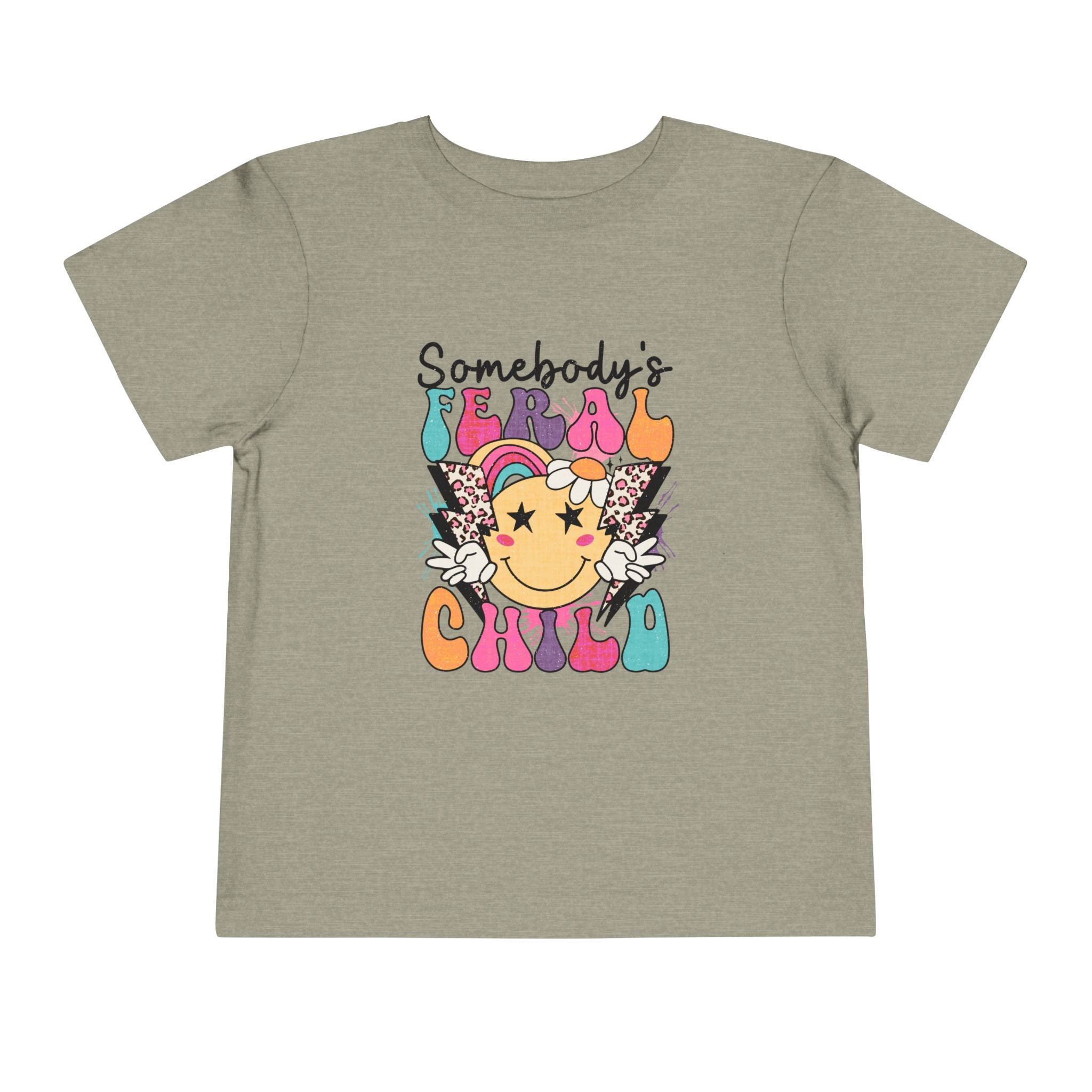Somebody's Fearless Child Toddler Tee — Retro Rainbow Smiley Graphic