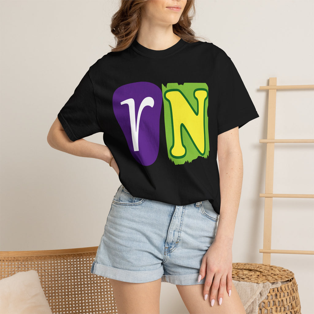 RN Block Letter T-Shirt — Playful Color-Block Initial Tee
