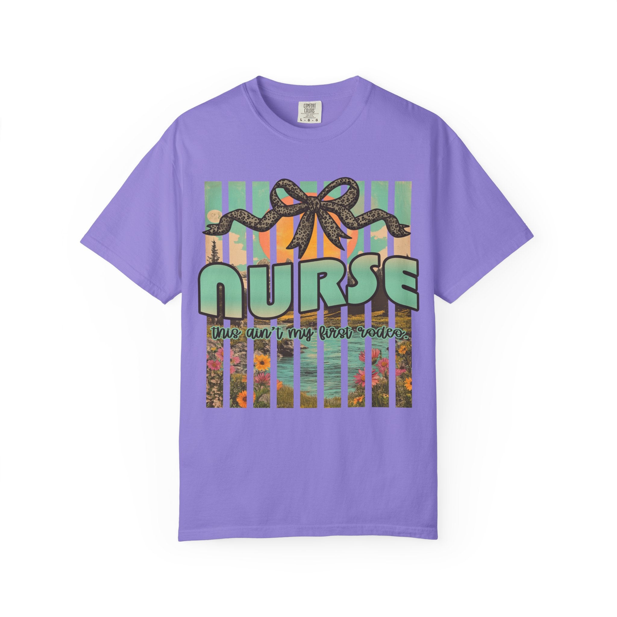 Nurse Floral Ribbon Graphic T-Shirt
