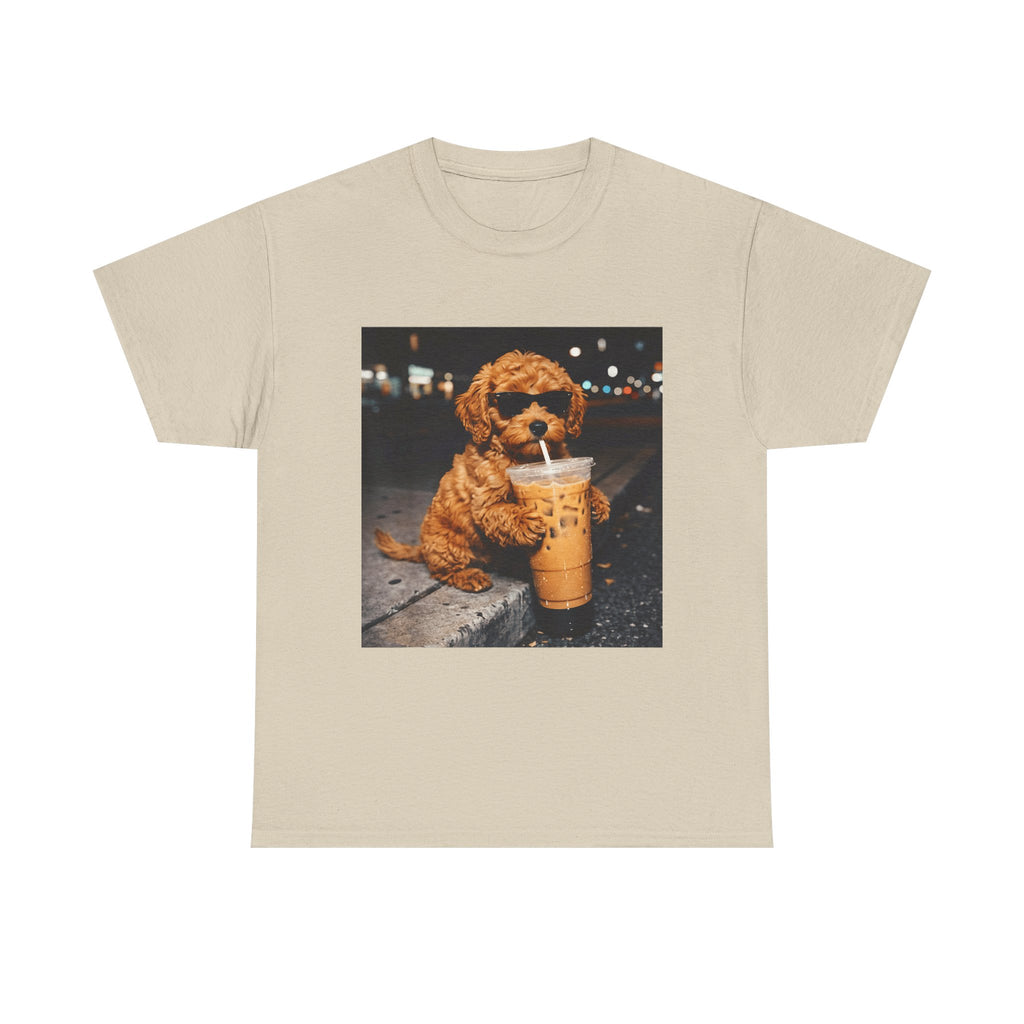 Puppy Drinking Iced Coffee T-Shirt