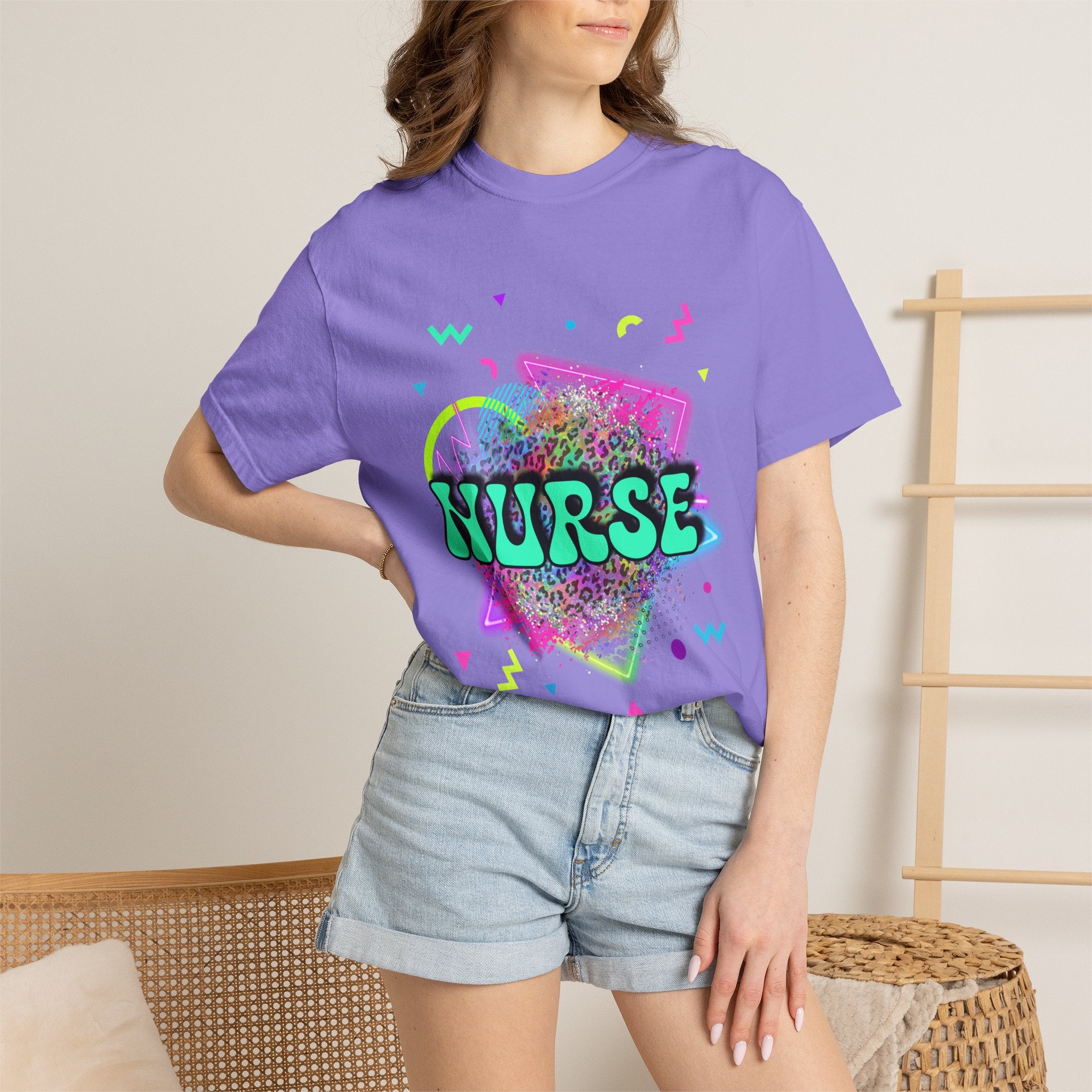 Nurse Retro Neon Graphic T-Shirt