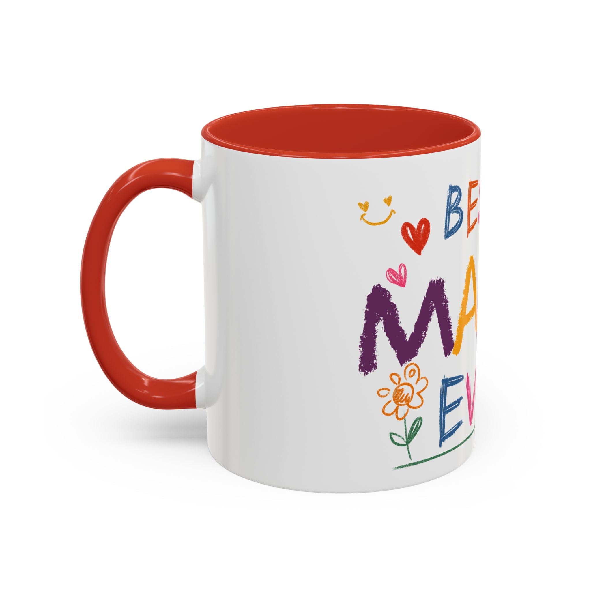 Best Mama Ever Accent Coffee Mug — Colorful Handwritten Mother’s Day Gift (11/15oz)
