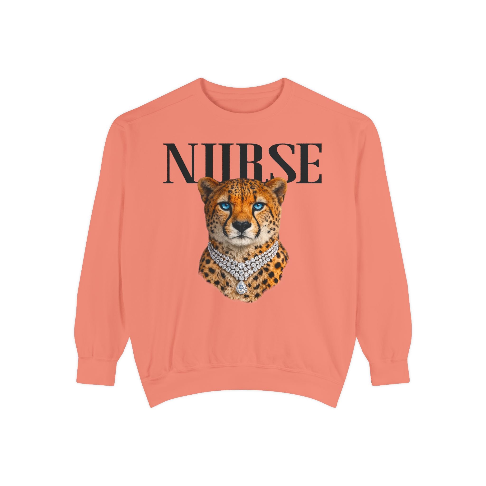 Nurse Cheetah Crewneck Sweatshirt — Fierce Nursing Pride Pullover