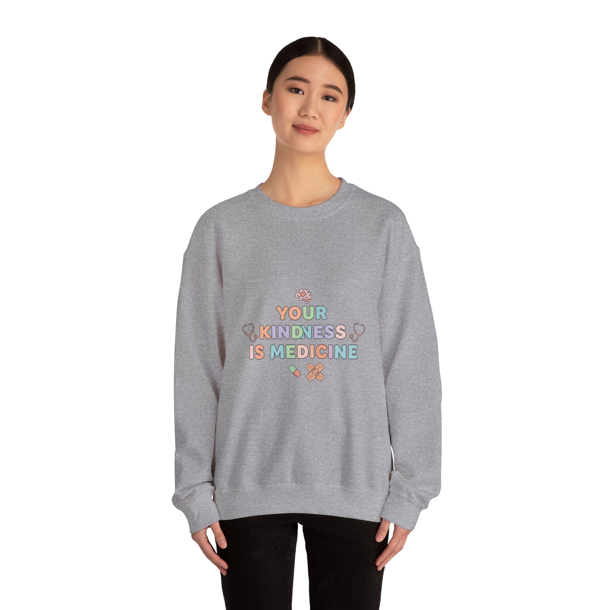 Kindness Is Medicine Sweatshirt | pastel healthcare affirmation, nurse encouragement