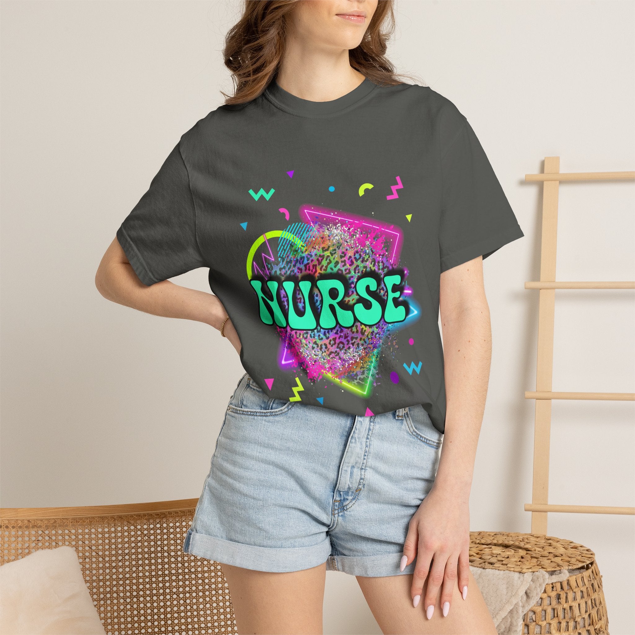 Nurse Retro Neon Graphic T-Shirt