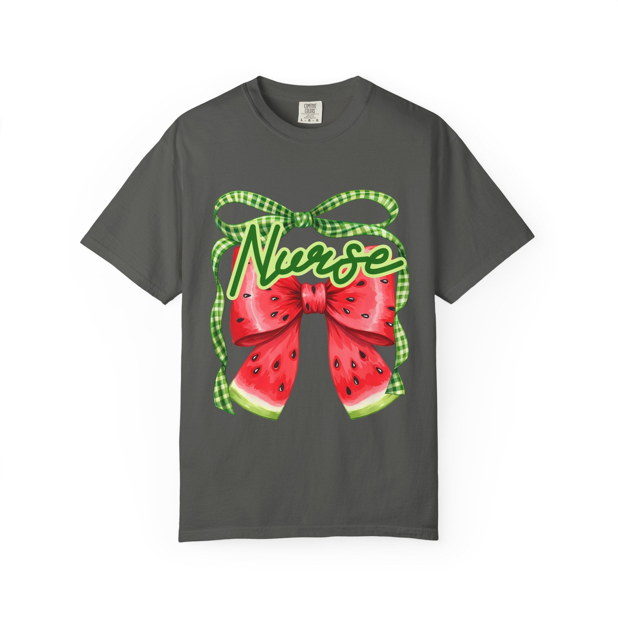 Nurse Watermelon Bow T-Shirt — Cute Summer Nurse Gift