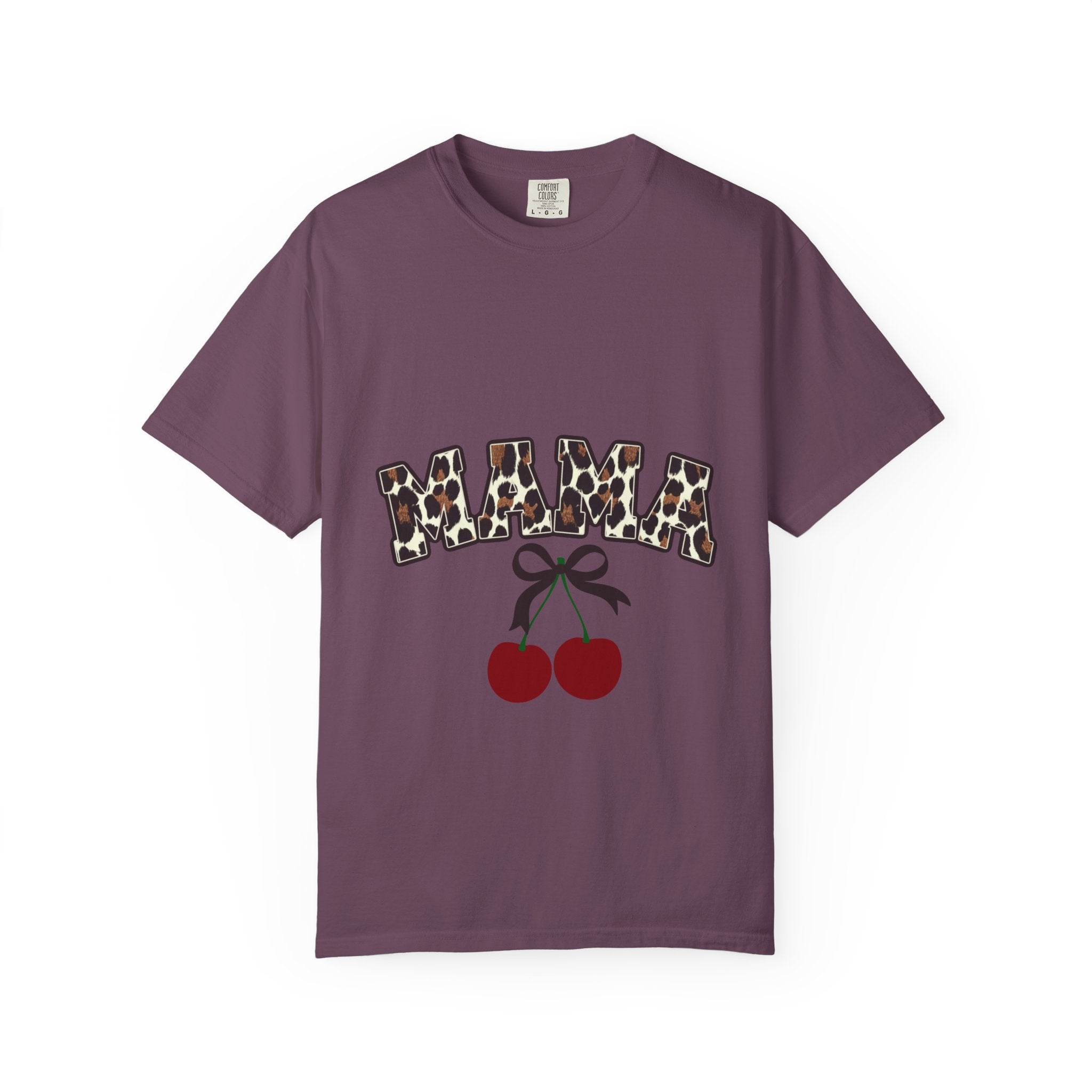Mama Leopard Print Cherry T-Shirt