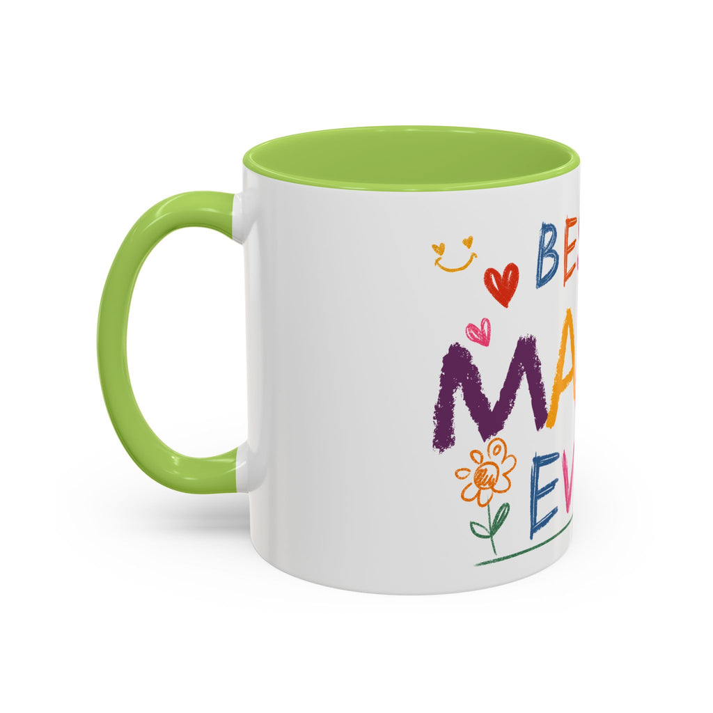 Best Mama Ever Accent Coffee Mug — Colorful Handwritten Mother’s Day Gift (11/15oz)