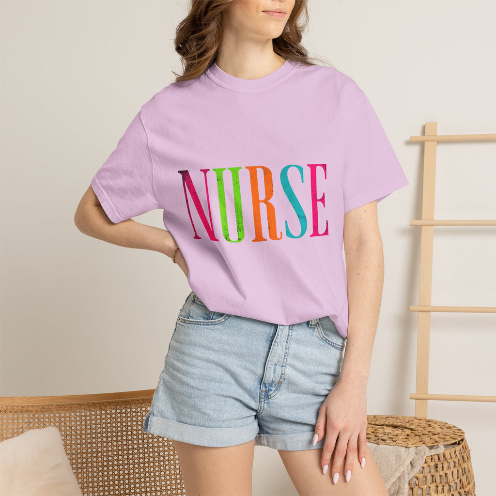 NURSE Colorblock Tee — Bright Multicolor Nurse T-Shirt for Healthcare Heroes