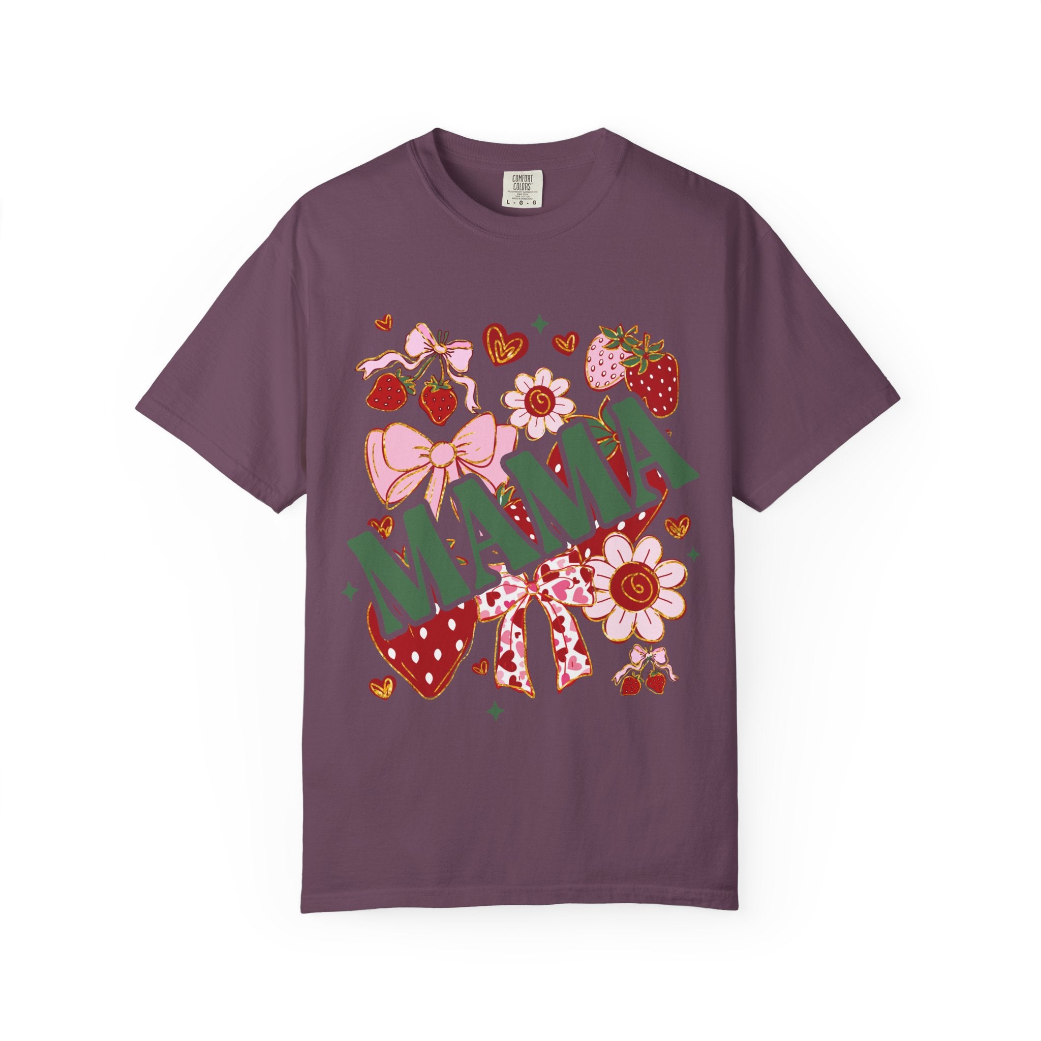 Mama Floral T‑Shirt — Retro Strawberry & Flower Mom Tee for Mother's Day