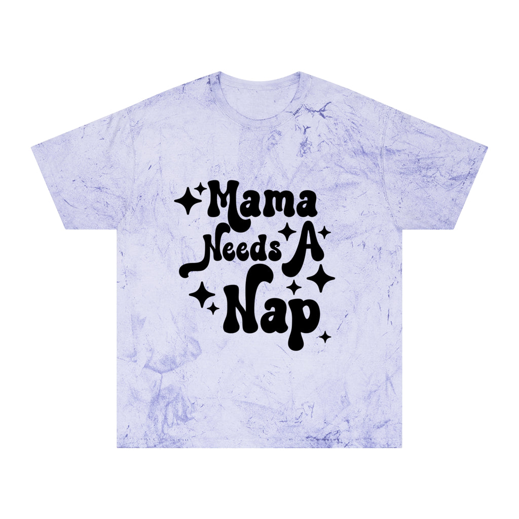 Mama Needs A Nap T‑Shirt — Retro Mom Graphic Tee (Tie‑Dye Look)