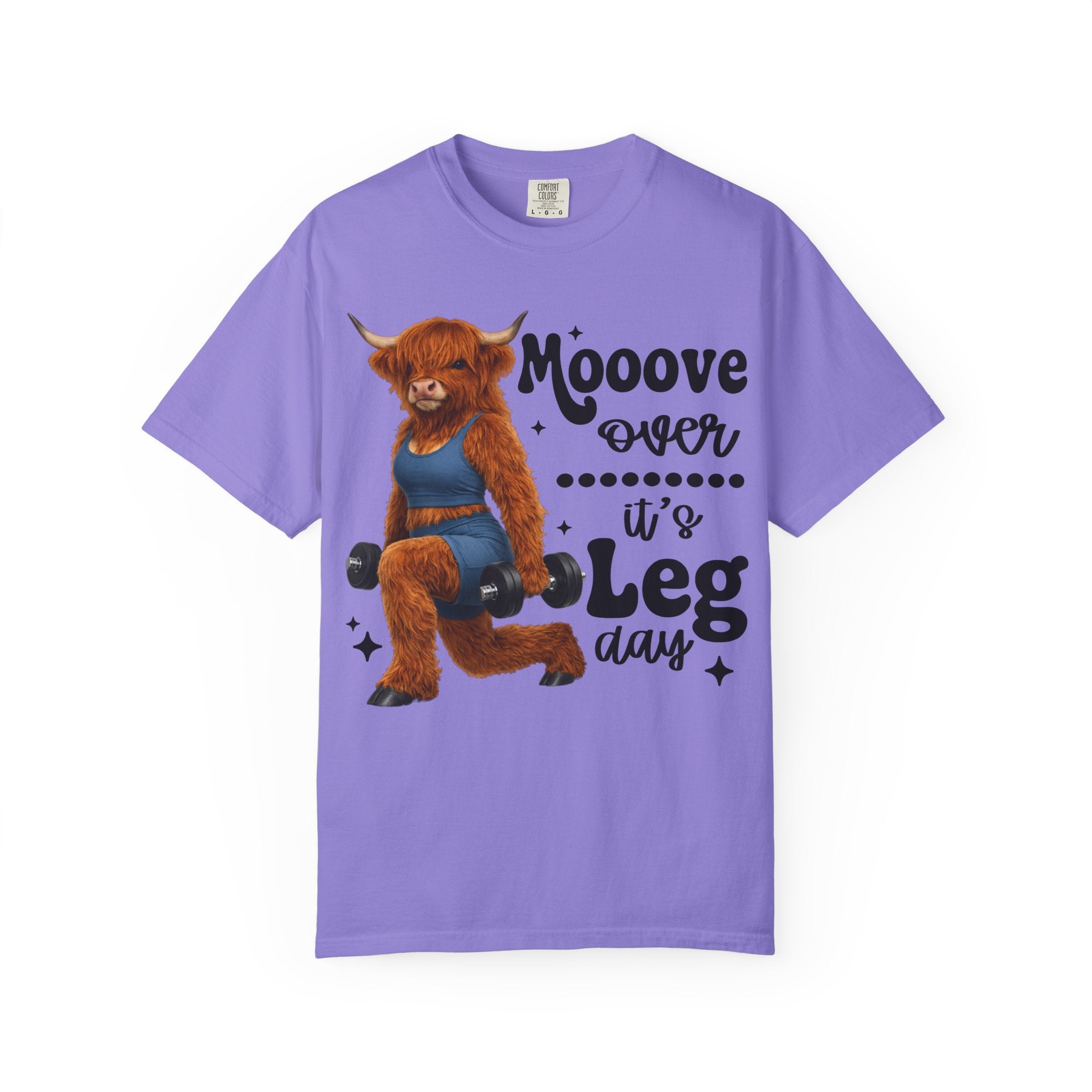 Leg Day Cow Graphic T-Shirt — "Mooove Over It's Leg Day" Funny Gym Tee