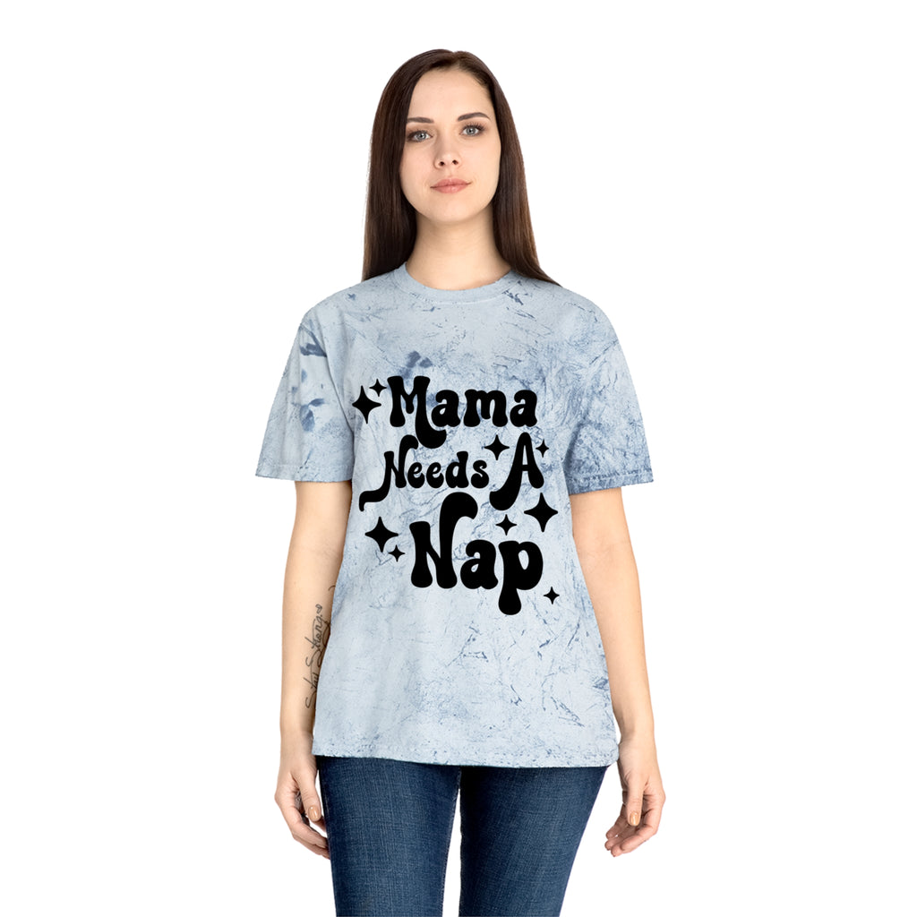 Mama Needs A Nap T‑Shirt — Retro Mom Graphic Tee (Tie‑Dye Look)