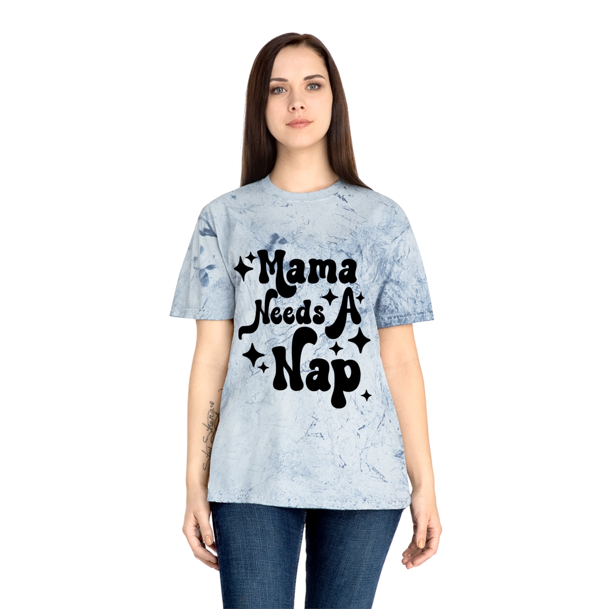 Mama Needs A Nap T‑Shirt — Retro Mom Graphic Tee (Tie‑Dye Look)