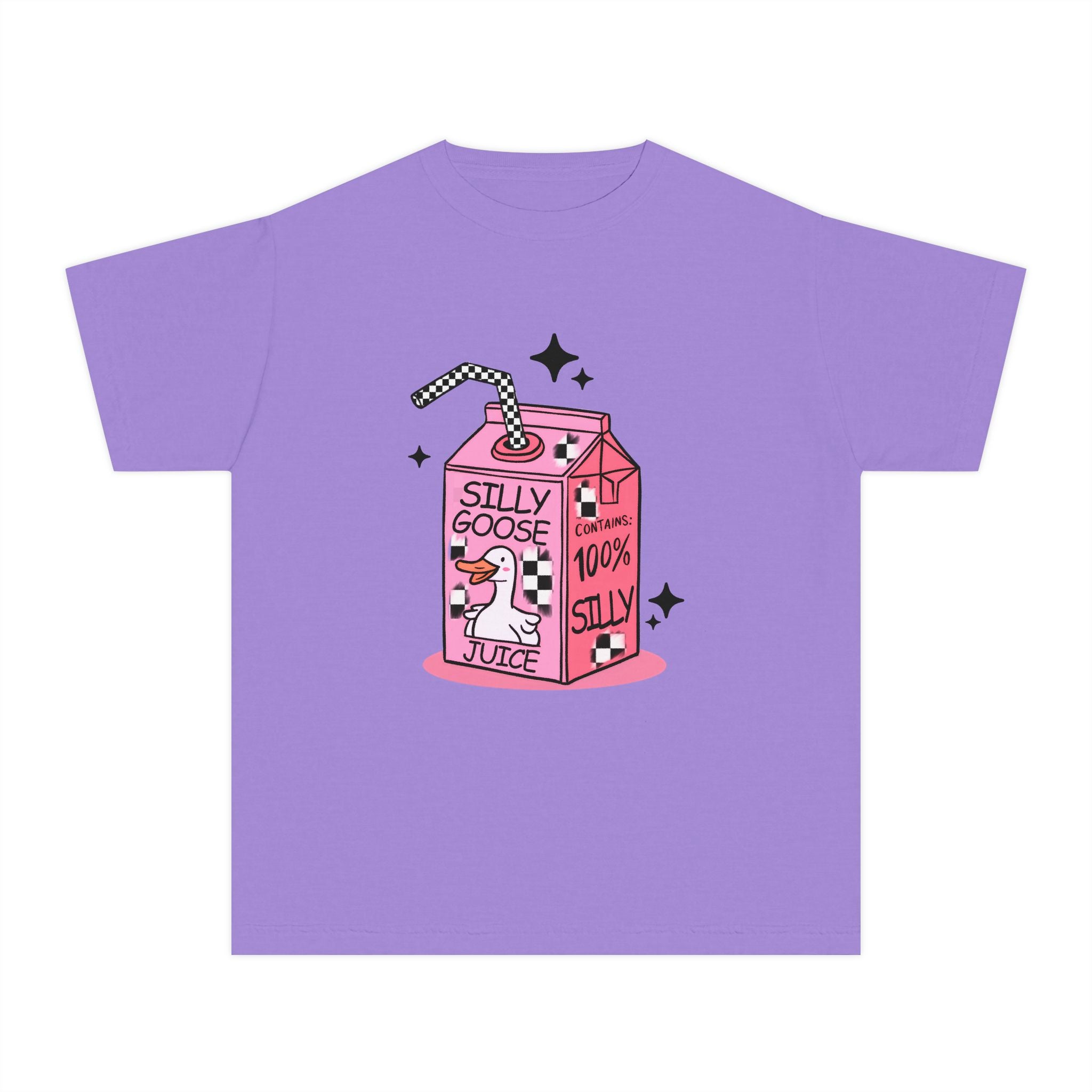 Youth Tee — 'Silly Goose Juice' Pink Milk Carton Kids Shirt
