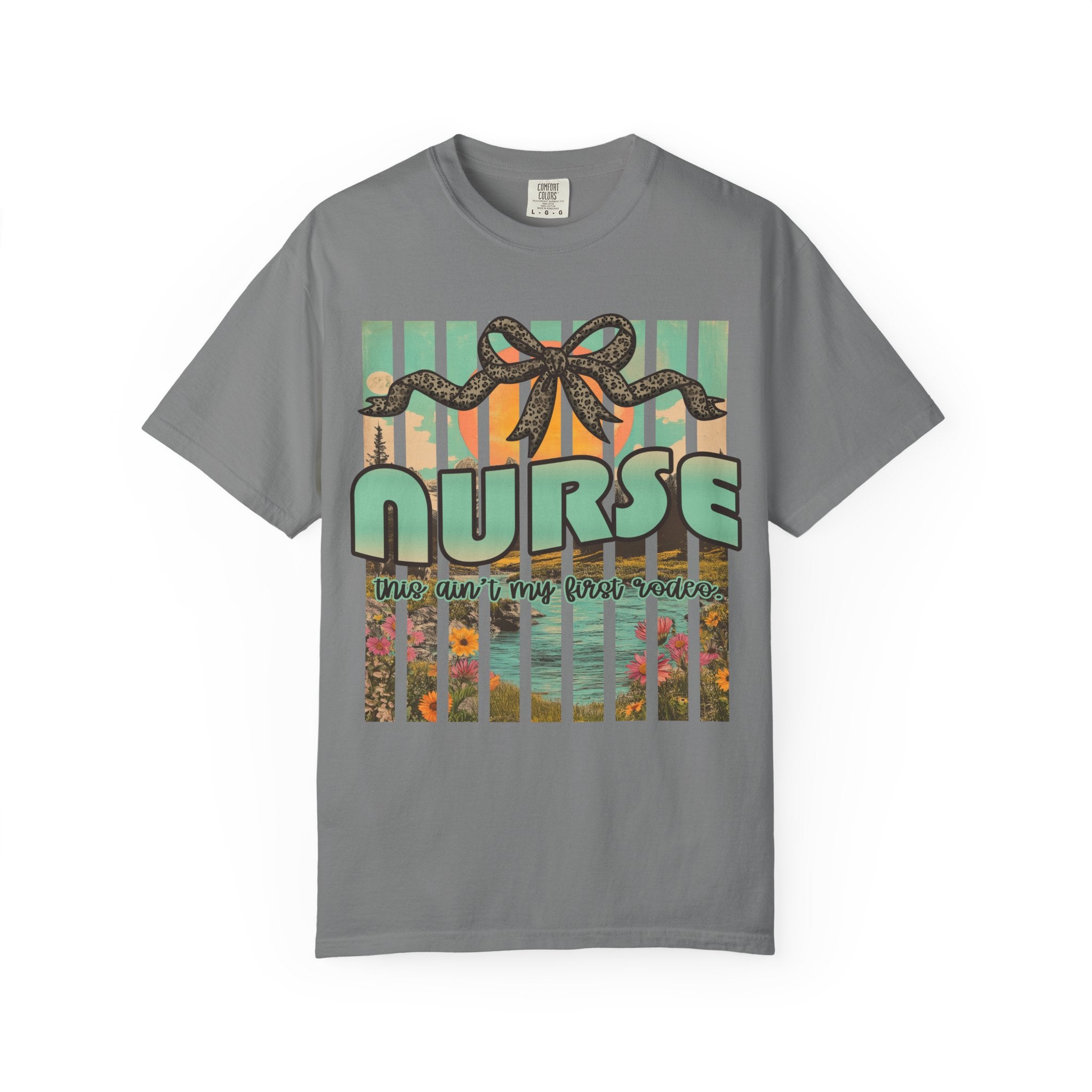 Nurse Floral Ribbon Graphic T-Shirt