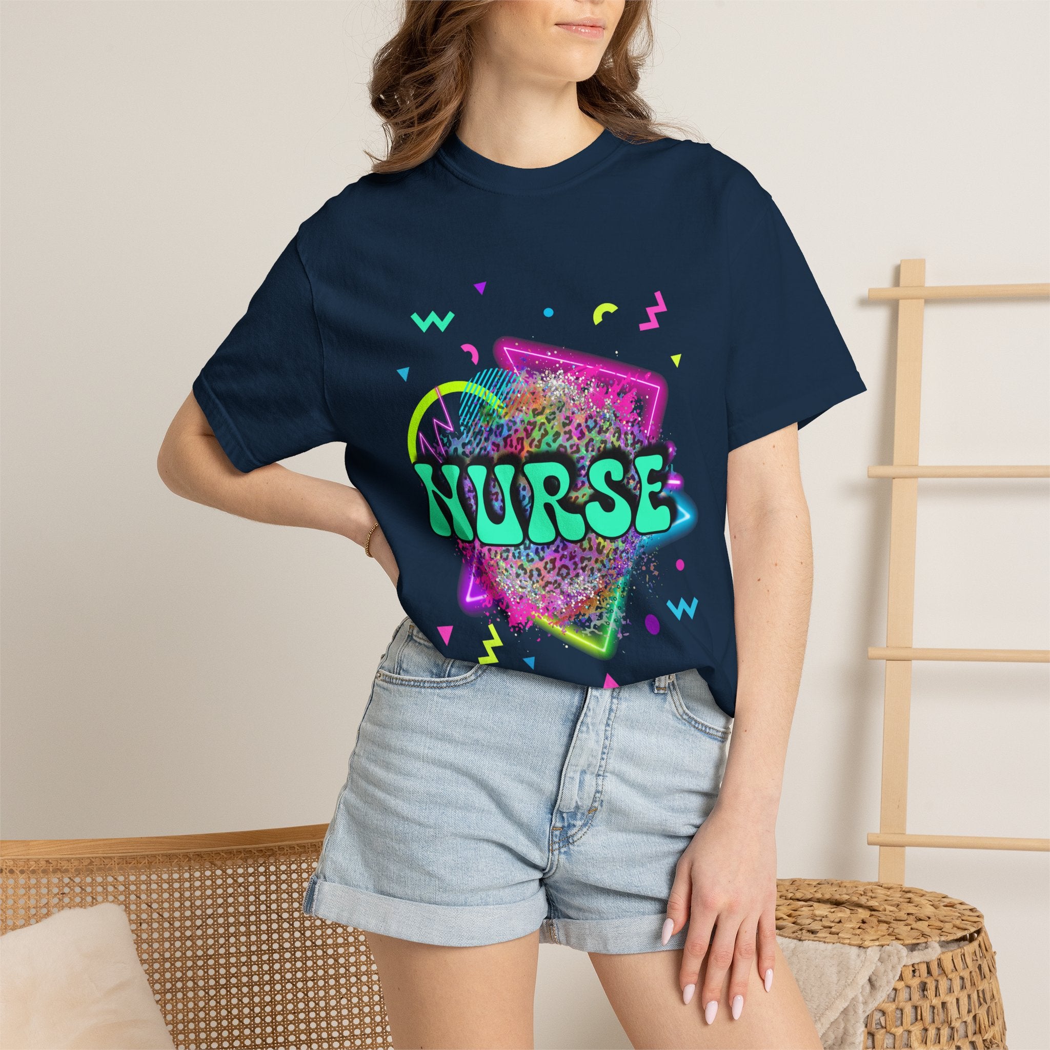 Nurse Retro Neon Graphic T-Shirt