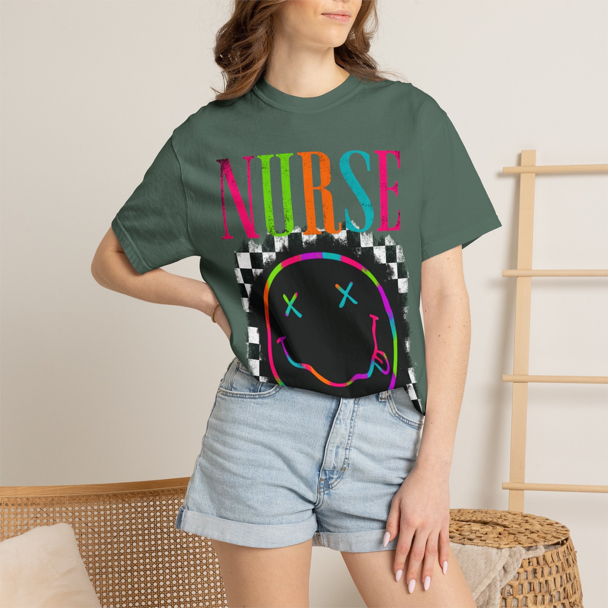 Nurse Neon Smiley T-Shirt