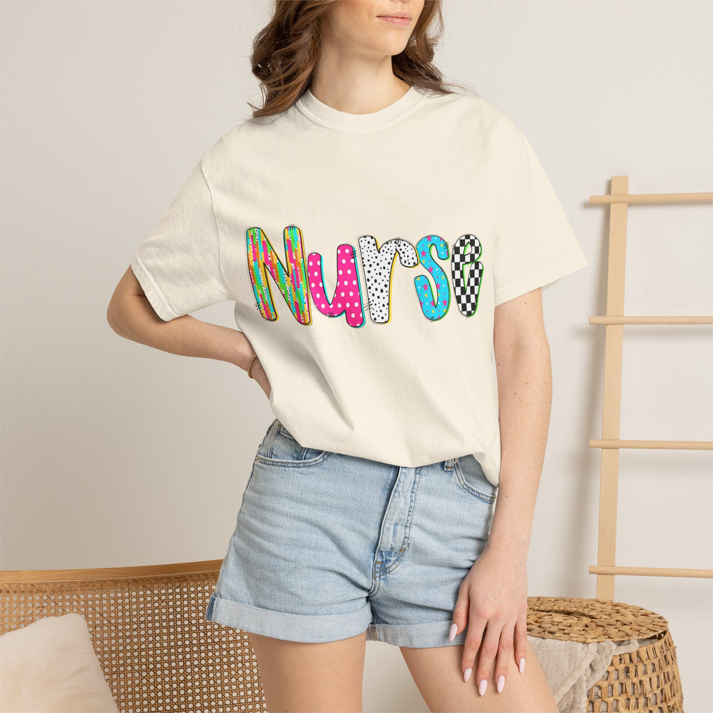 Nurse Colorful Pattern Graphic T-Shirt