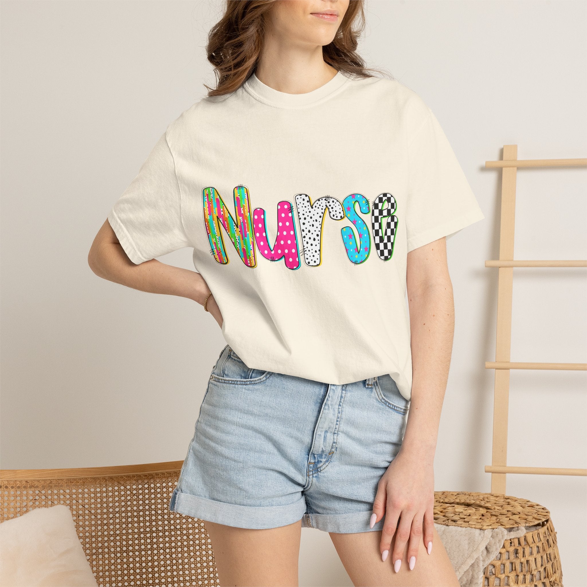 Nurse Colorful Pattern Graphic T-Shirt