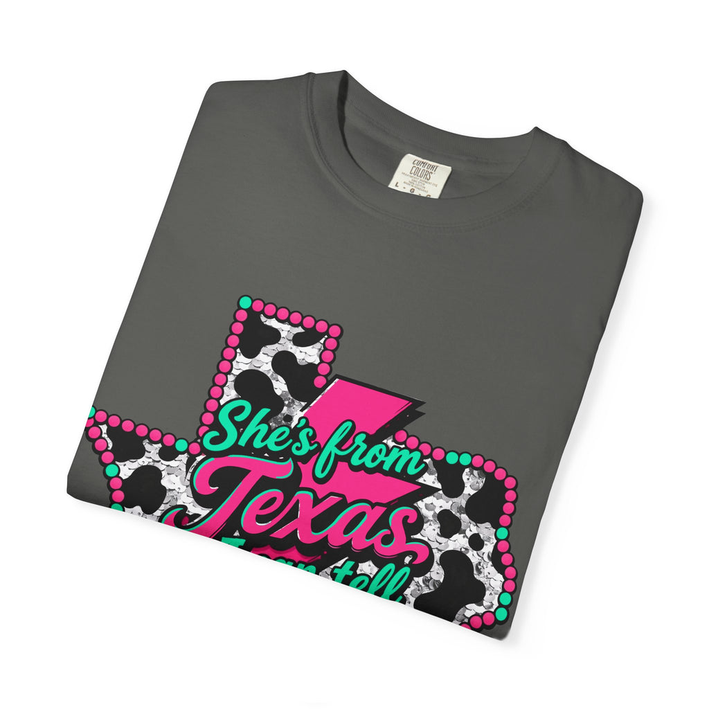 She's From Texas T-Shirt — Leopard State Graphic Tee