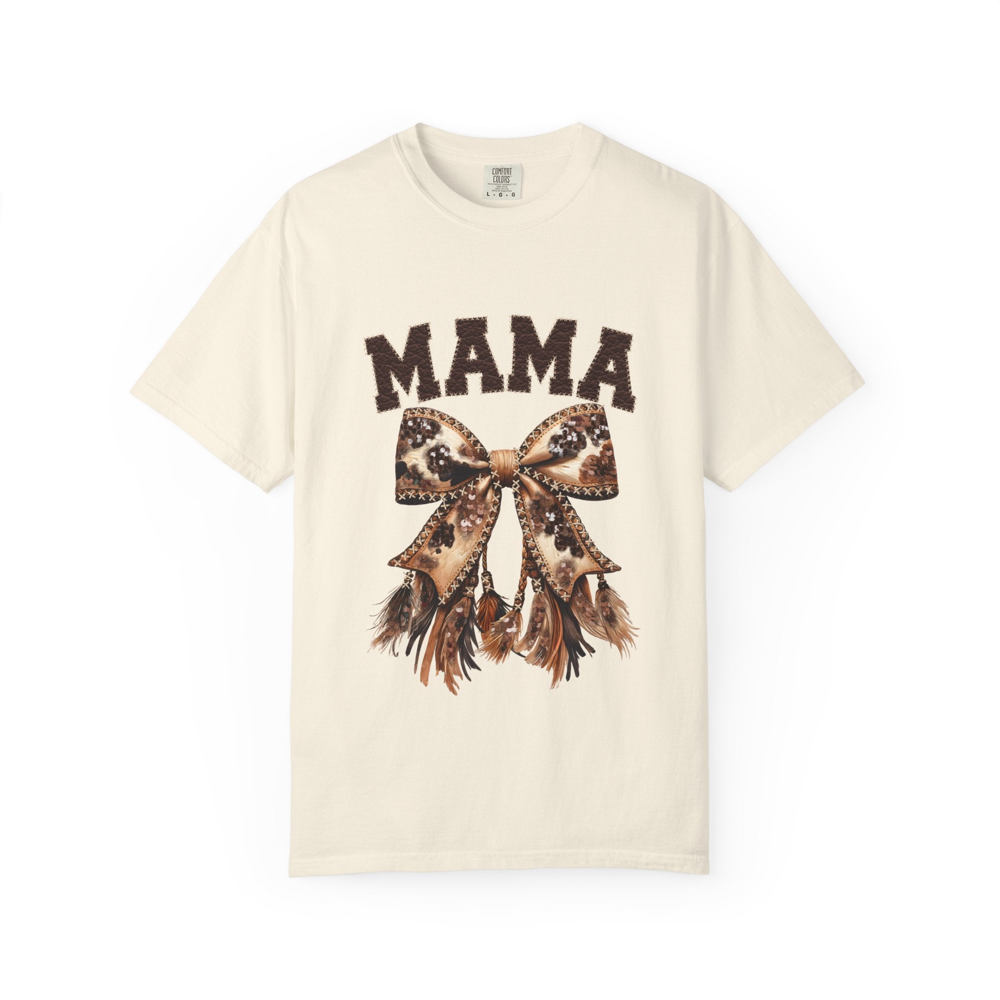 Mama Leopard Bow T‑Shirt – Floral Fringe Mom Tee