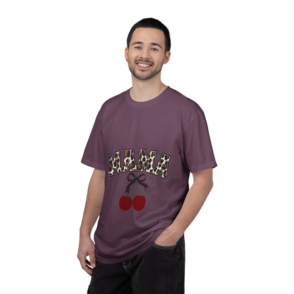Mama Leopard Print Cherry T-Shirt